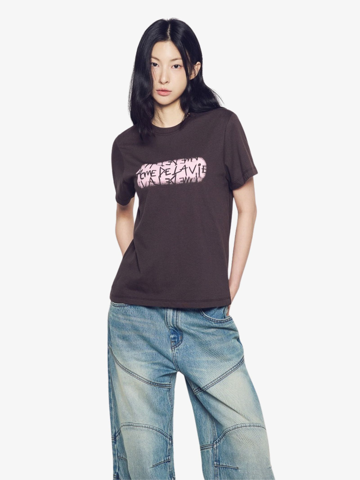 ADLV Woman's Ellipse Logo T-Shirt | Deep Brown