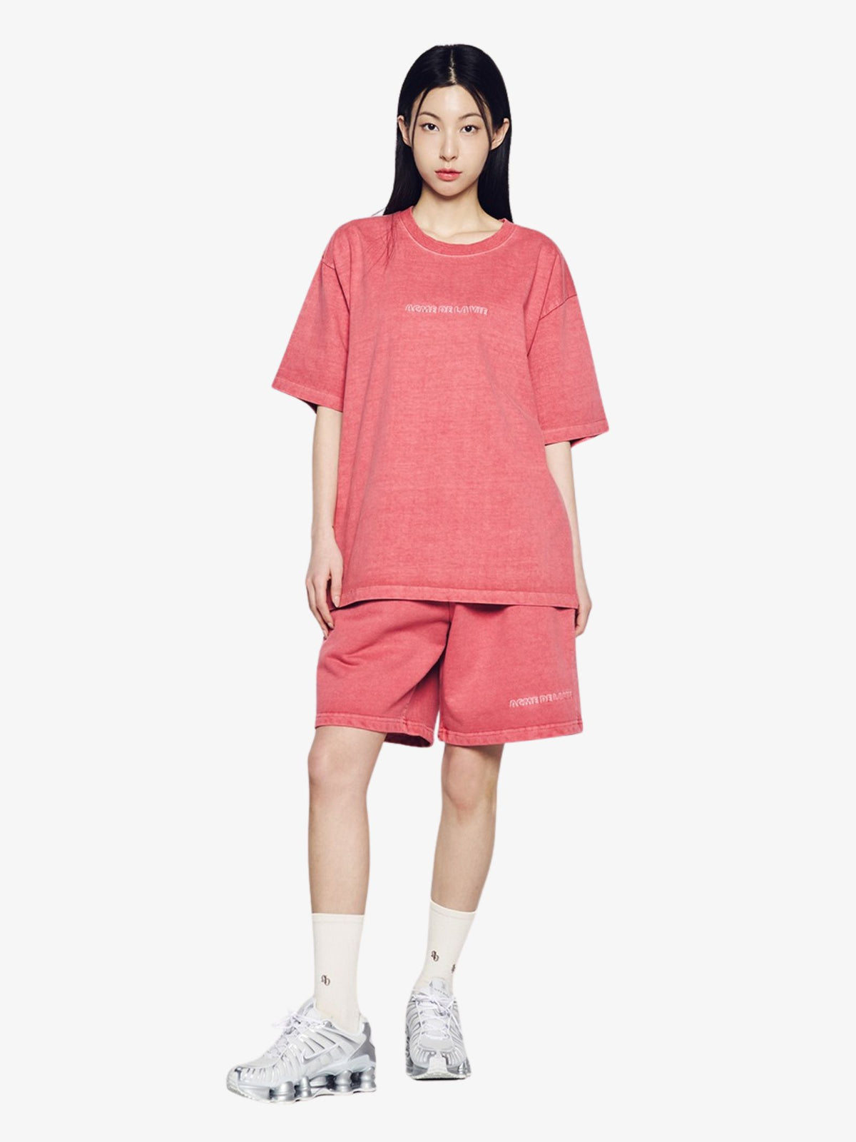 ADLV Simple Logo Pigment Short Sleeve T-Shirt | Pink