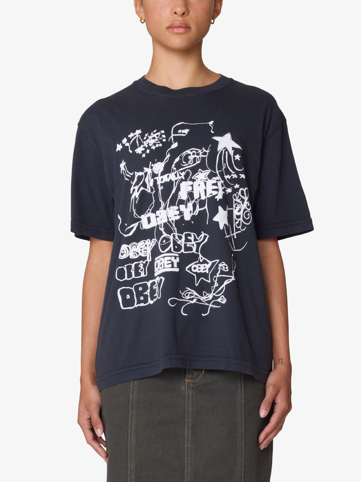 Obey Obey Firework Type Tee | Black