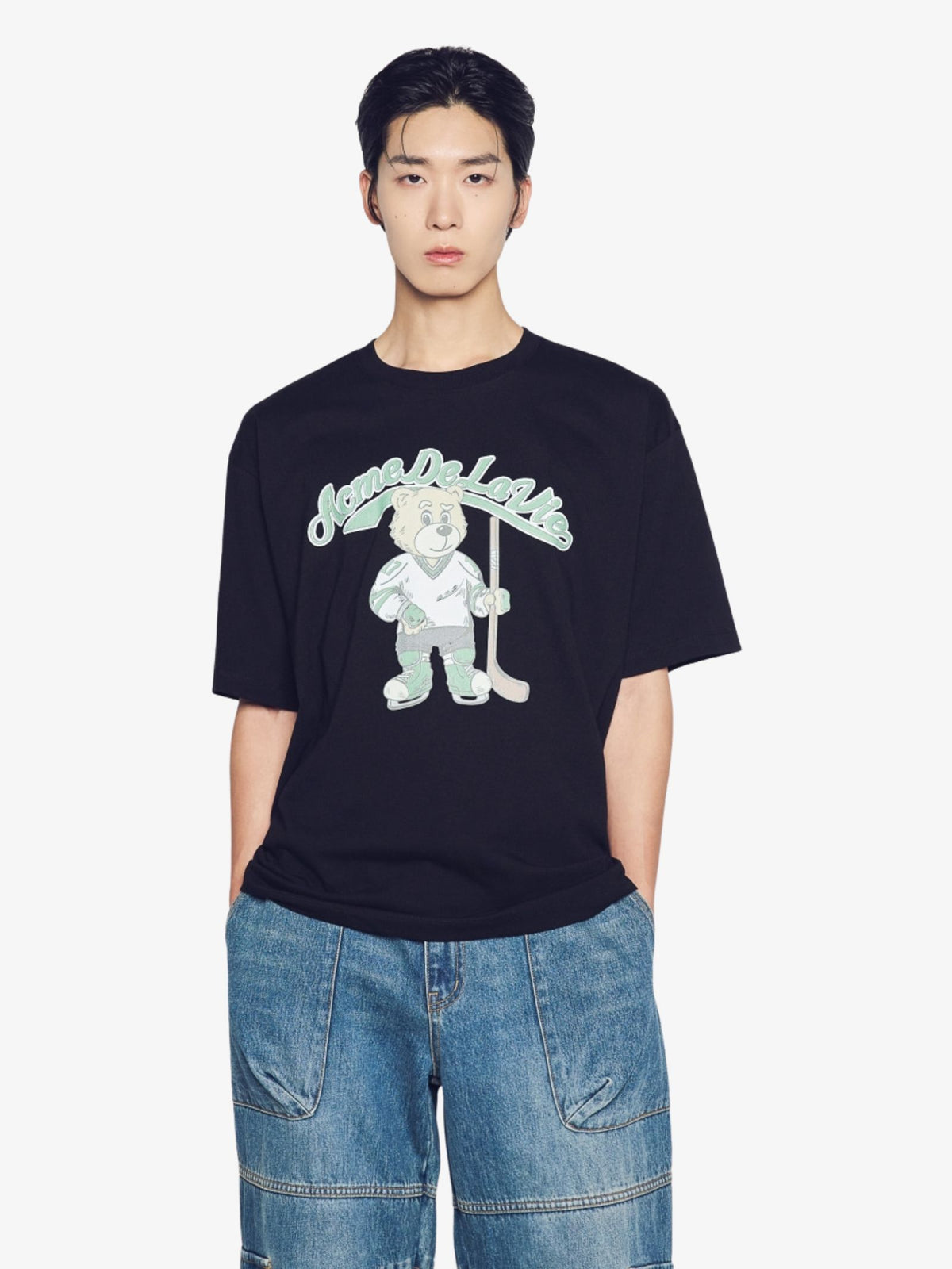 ADLV Vintage Mascot Ac Bear Short Sleeve T-Shirt | Black