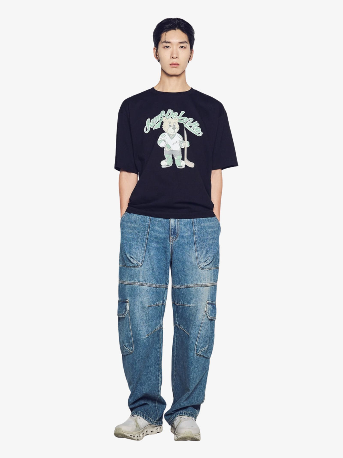 ADLV Vintage Mascot Ac Bear Short Sleeve T-Shirt | Black