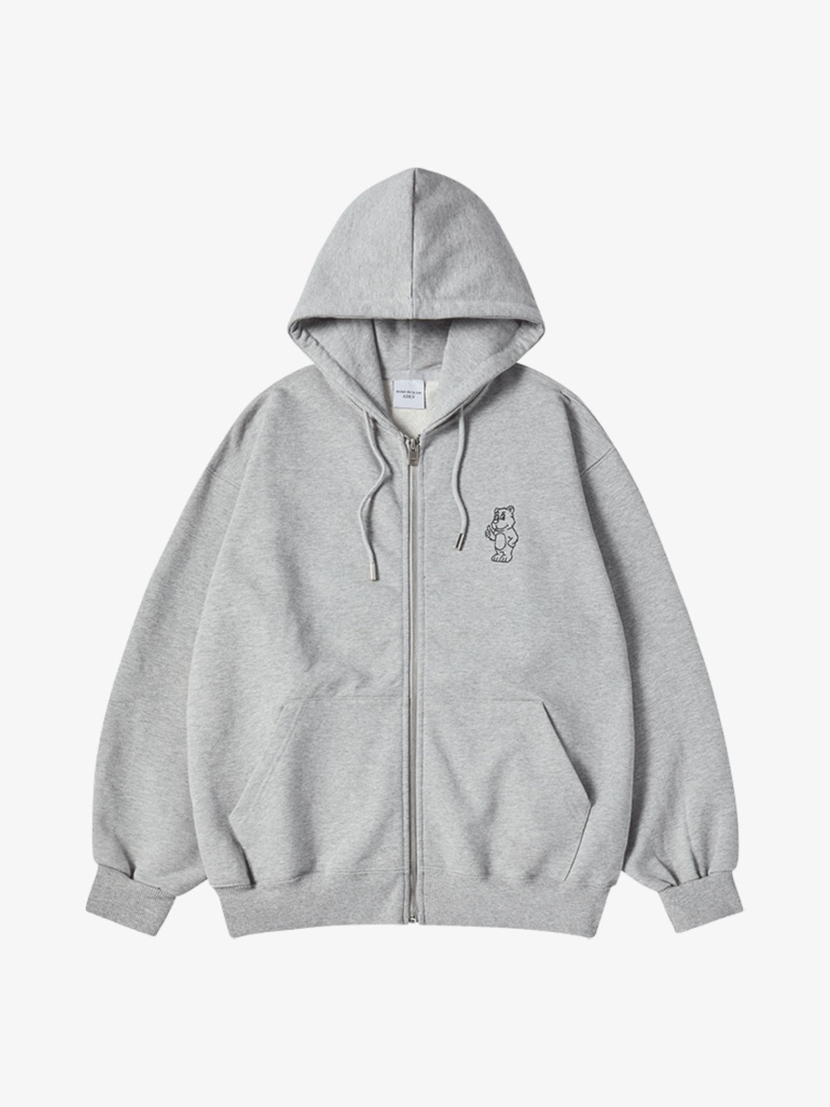 ADLV Basic Ac Bear Hoodie Zip Up | Melange