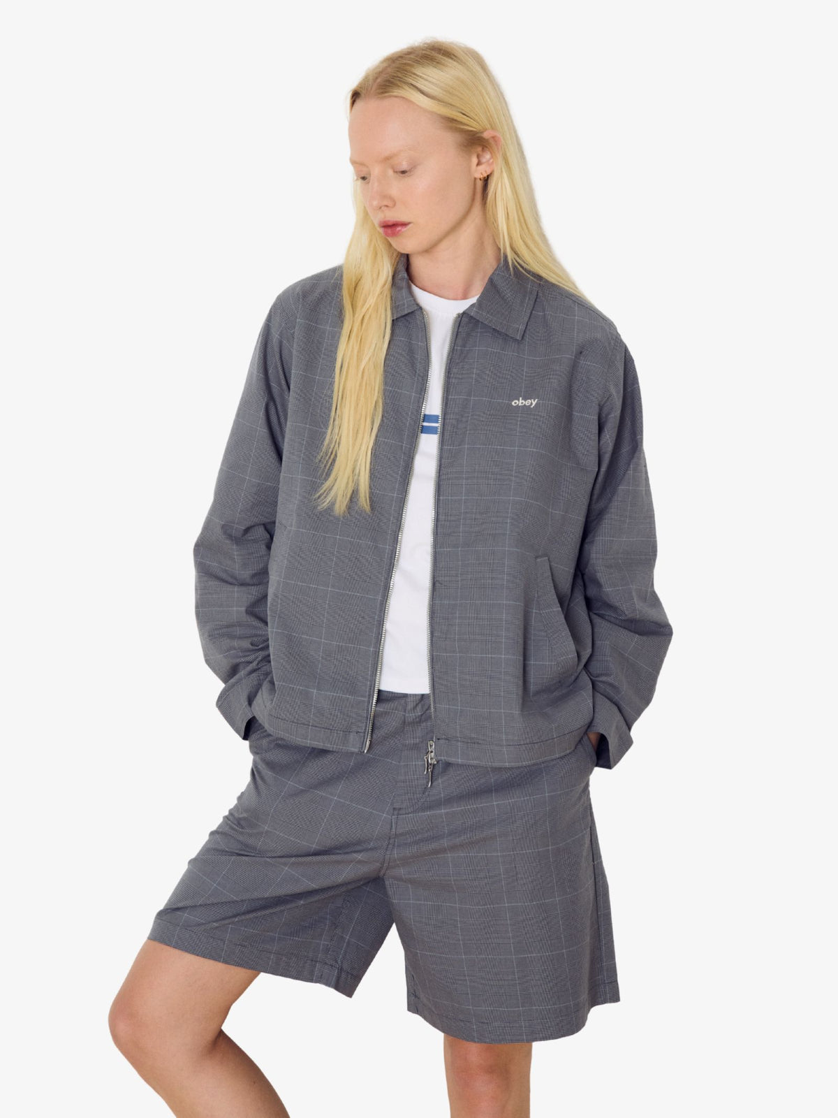 Obey Olivia Plaid Shorts | Grey Plaid