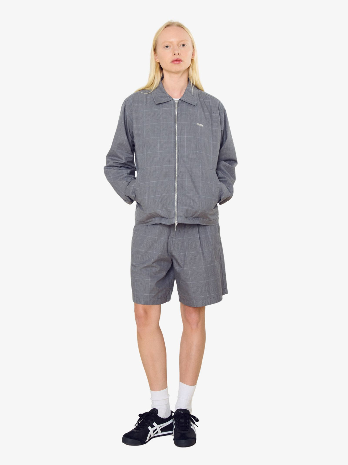 Obey Olivia Plaid Shorts | Grey Plaid