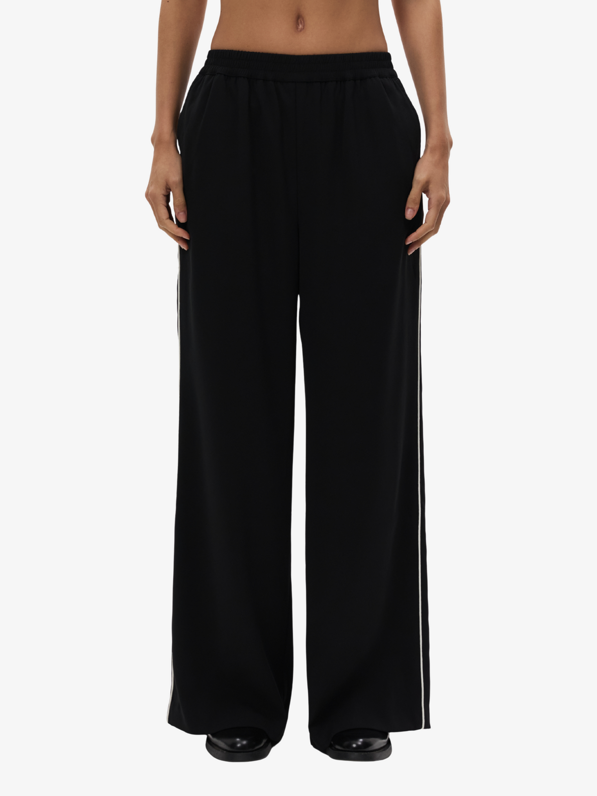 Lulu & Rose Tori Contrast Pant | Black-Crm