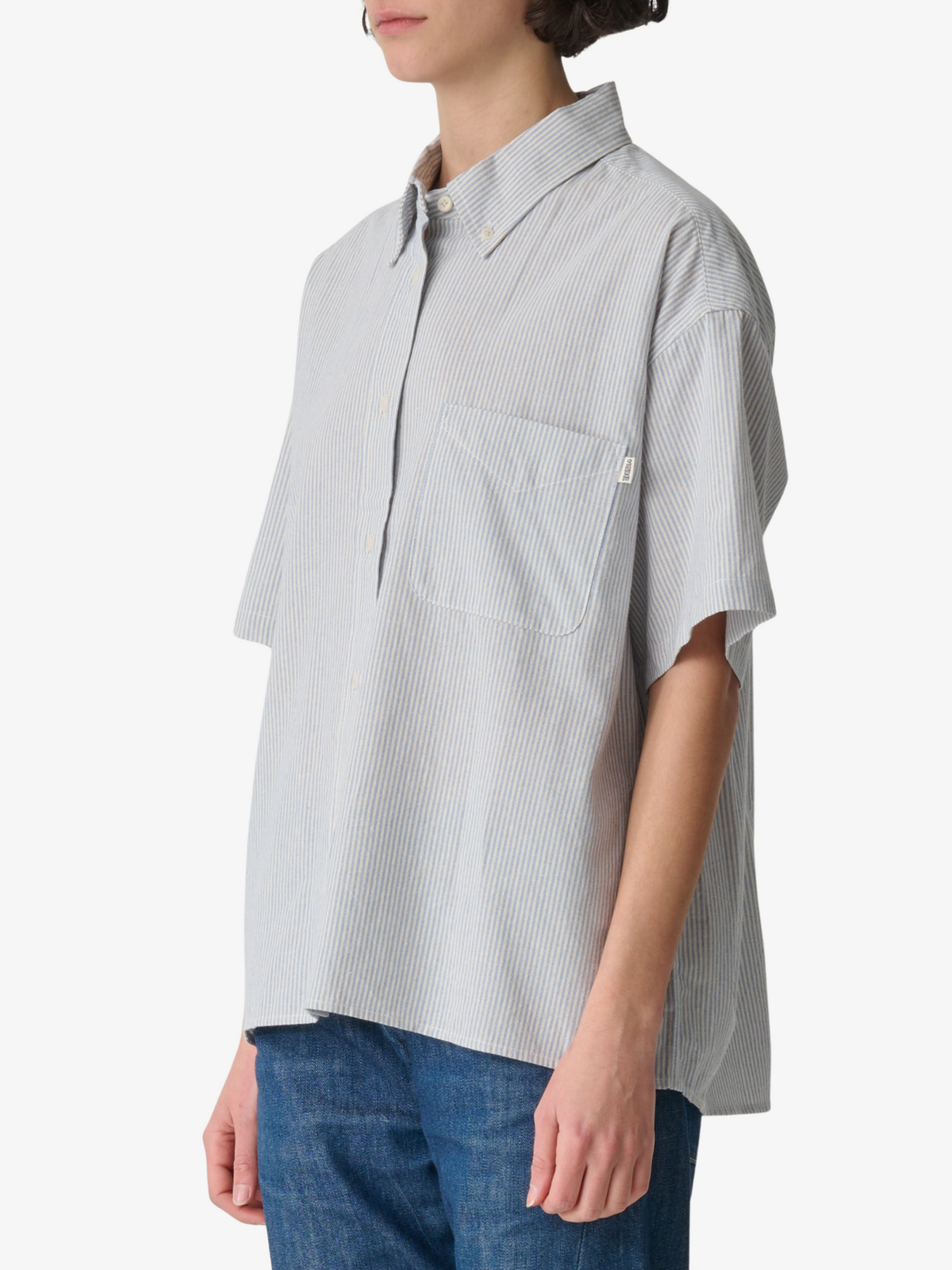 S-Double Womens Stripe Short Sleeve Shirt | STRIPED