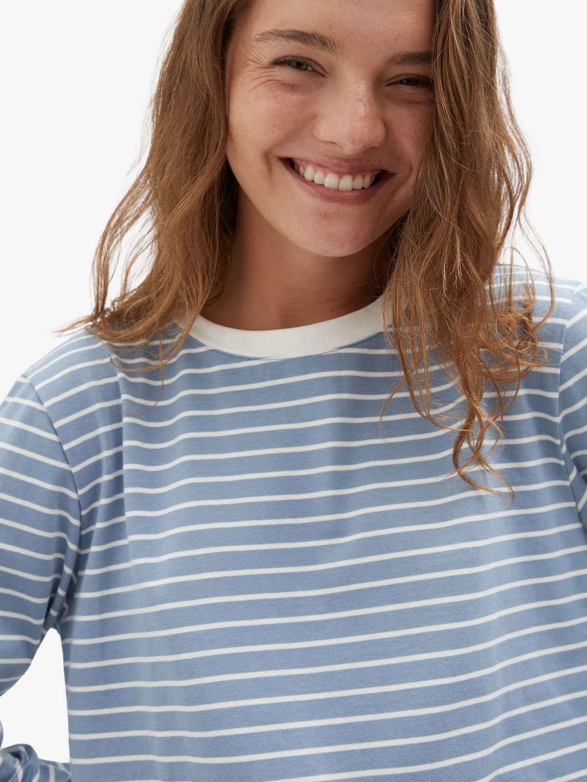 Holiday Shop Cotton Striped Long Sleeve Top | Blue Stripe