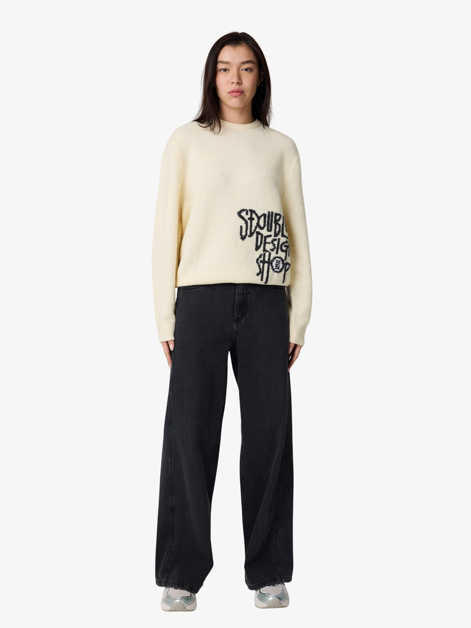 Placement Knit Womens Sweater