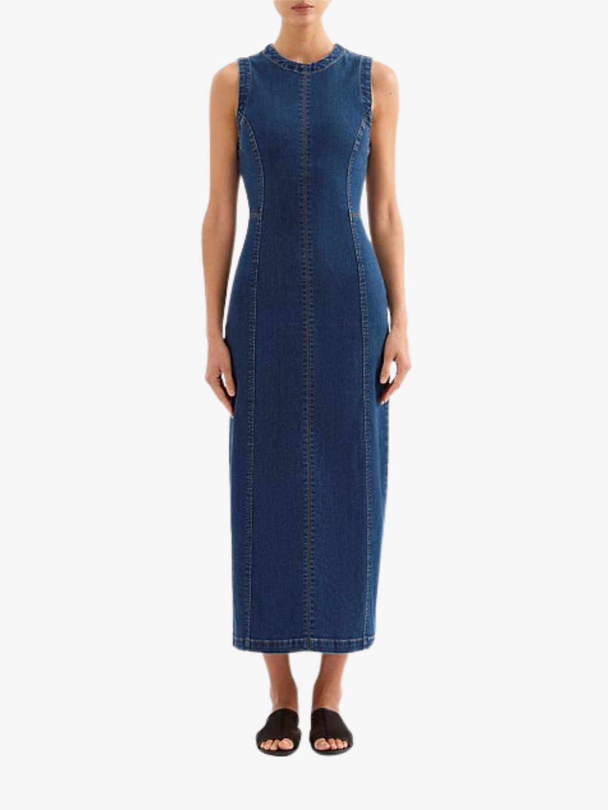 Nude Lucy Ida Denim Maxi Dress | Force Blue