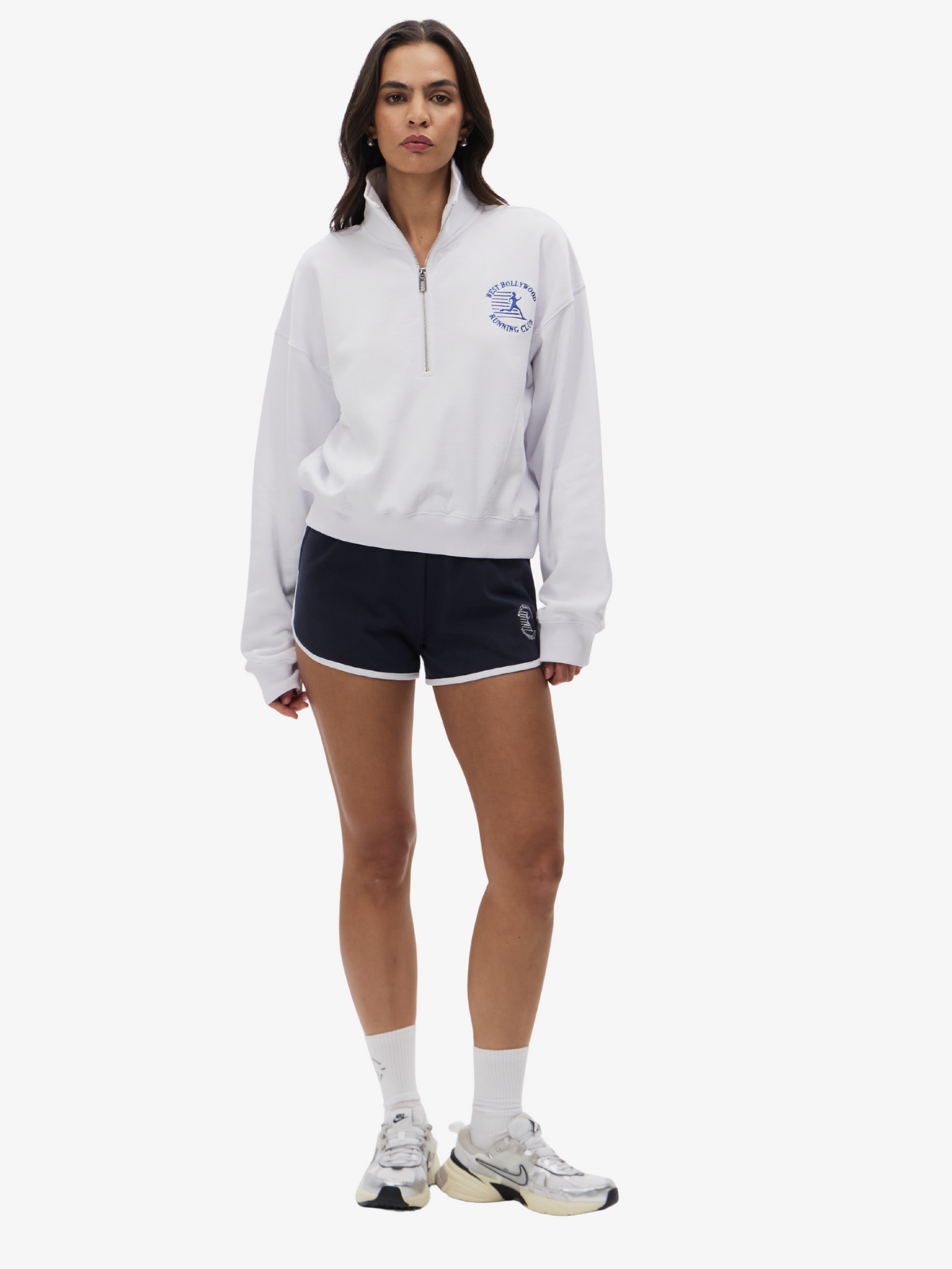 West Hollywood Sweat Club Running Quarter Zip | White