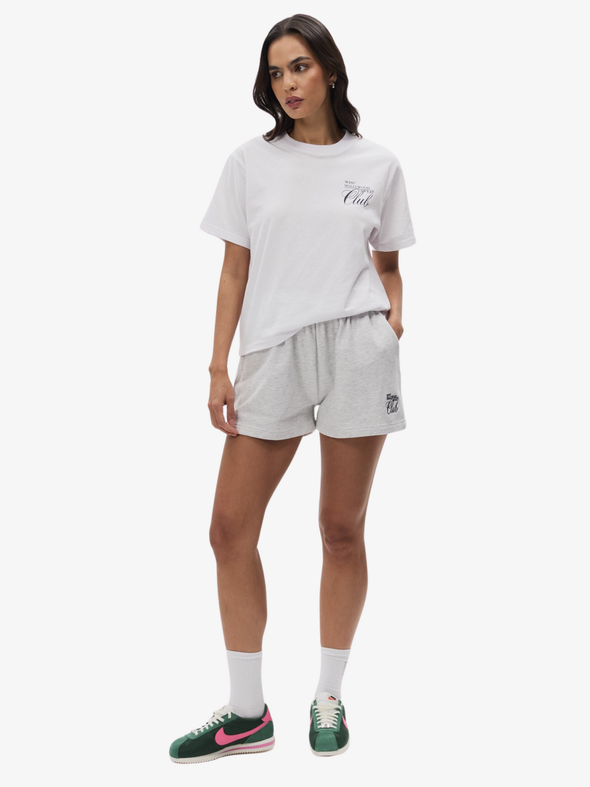 West Hollywood Sweat Club Logo Relaxed Tee | White