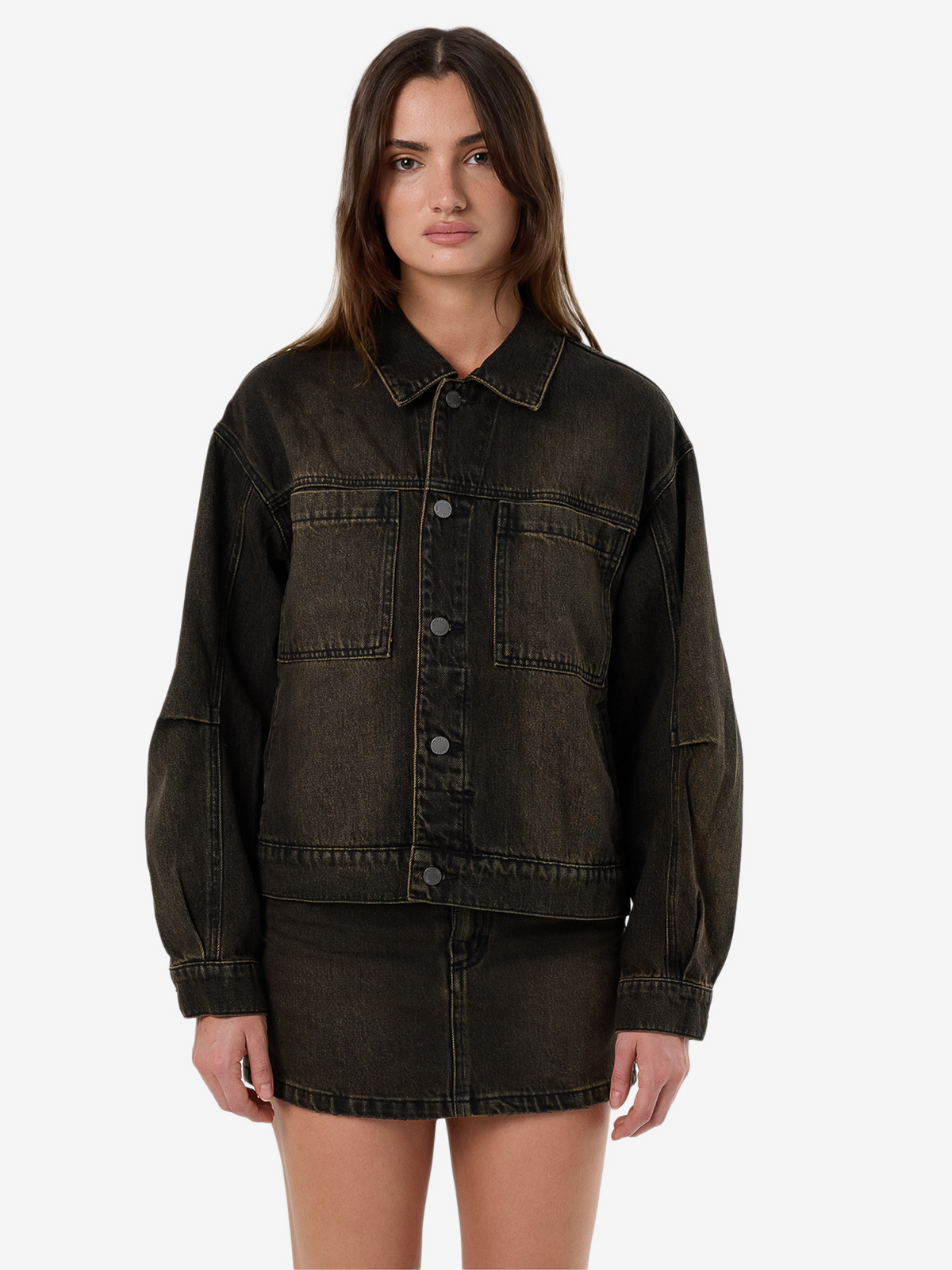 Thrills Bailey Jacket | DIRTY OLIVE BLACK