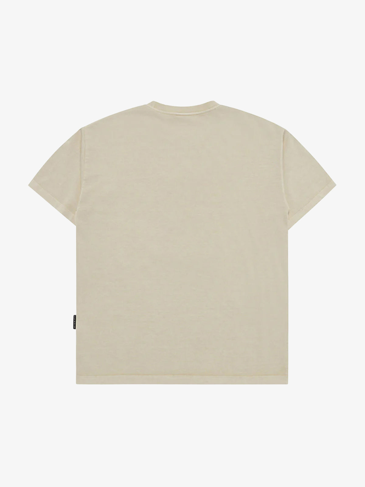 ADLV Bear Applique Pigment Washing Short Sleeve T-Shirt | BEIGE