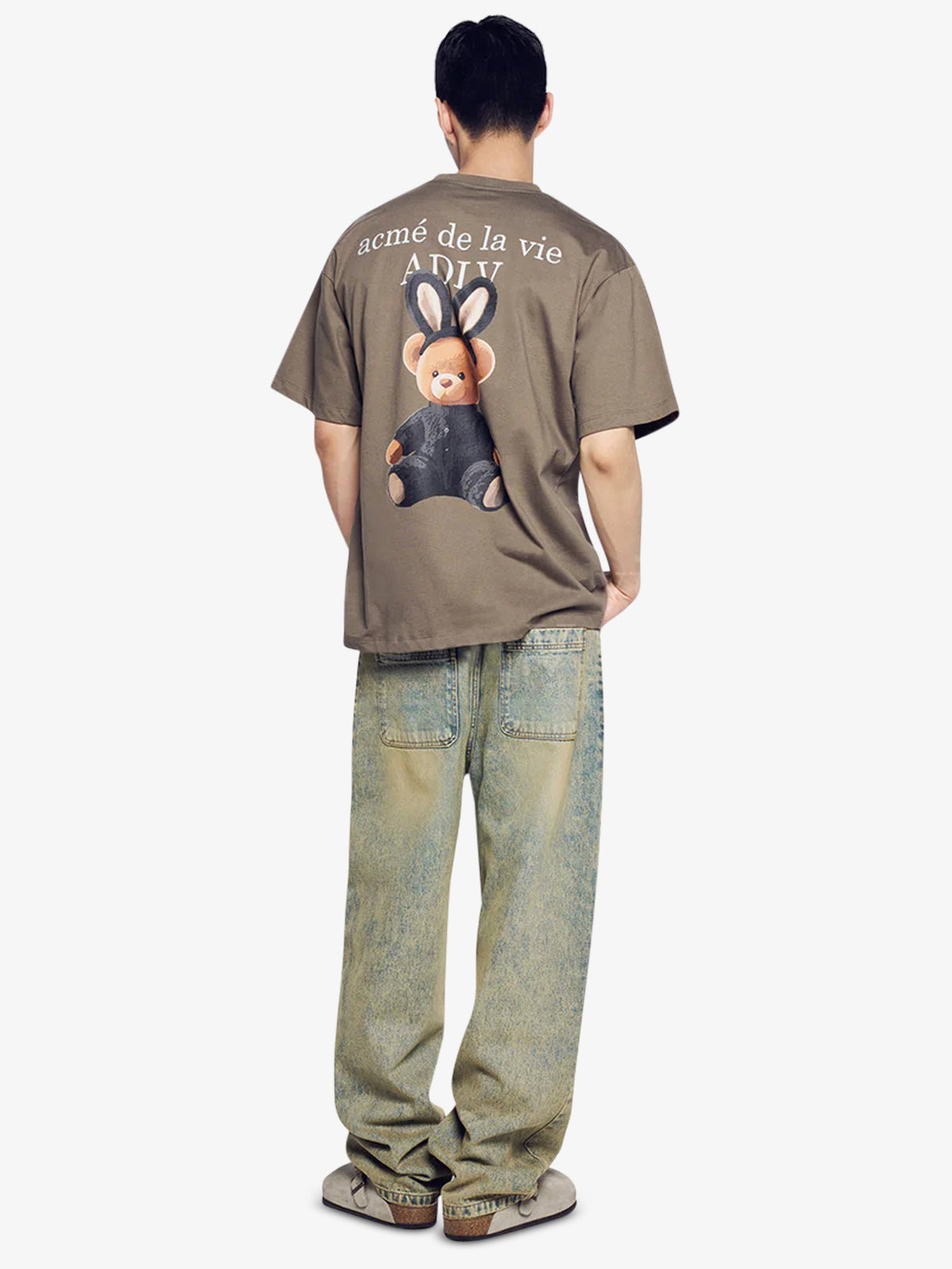 ADLV Rabbit Bear Doll Logo Short Sleeve T-Shirt | COCOA