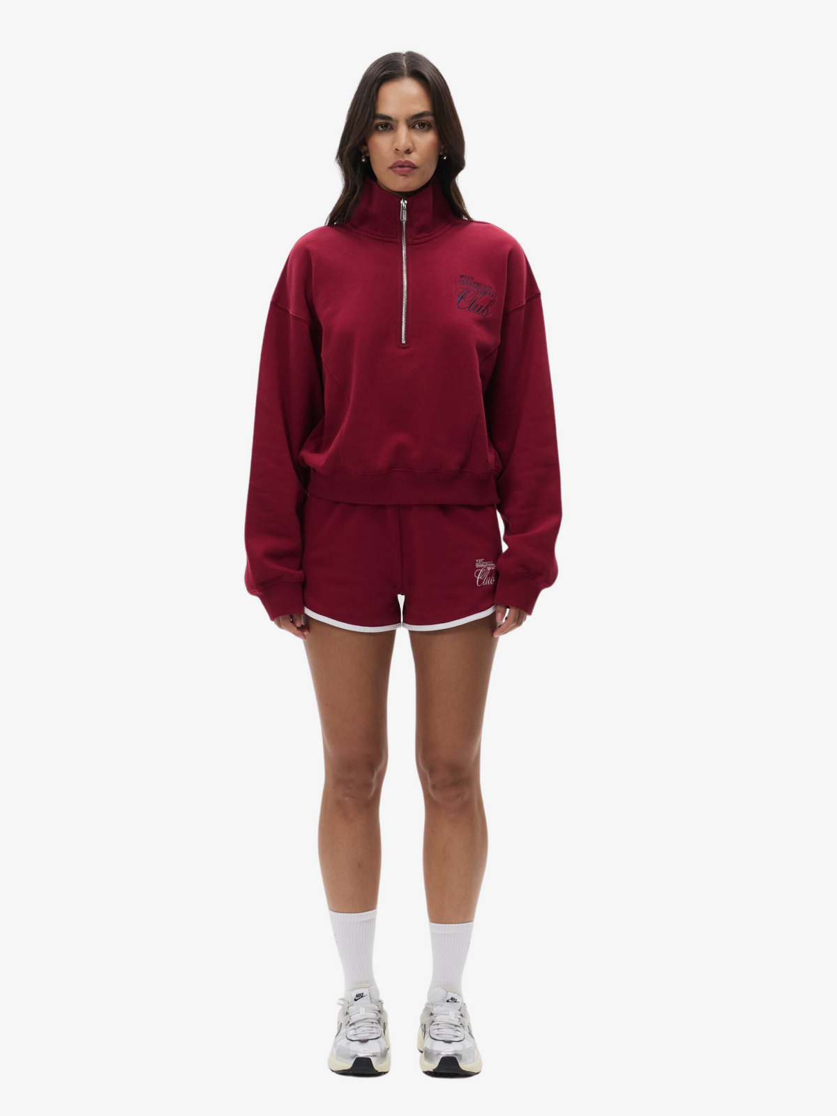 West Hollywood Sweat Club Logo Quarter Zip | Wine