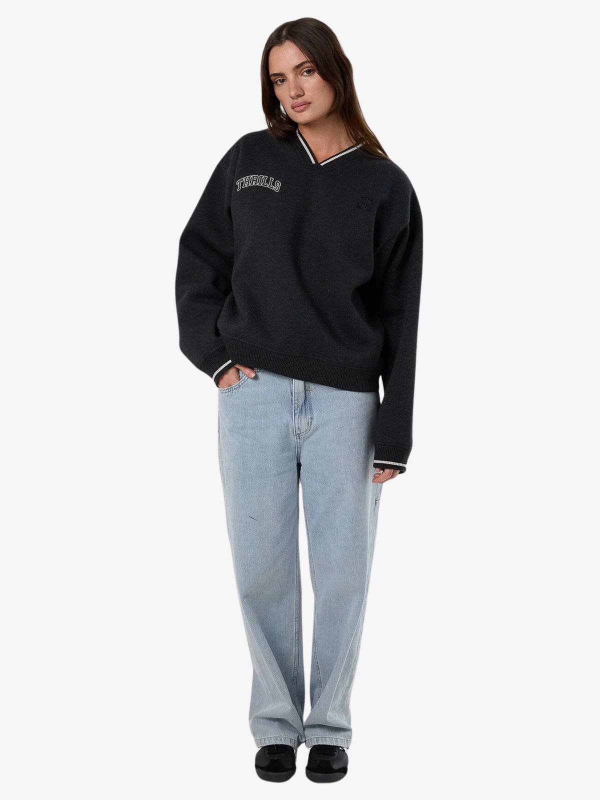 Thrills Legacy V Neck Fleece | BLACK