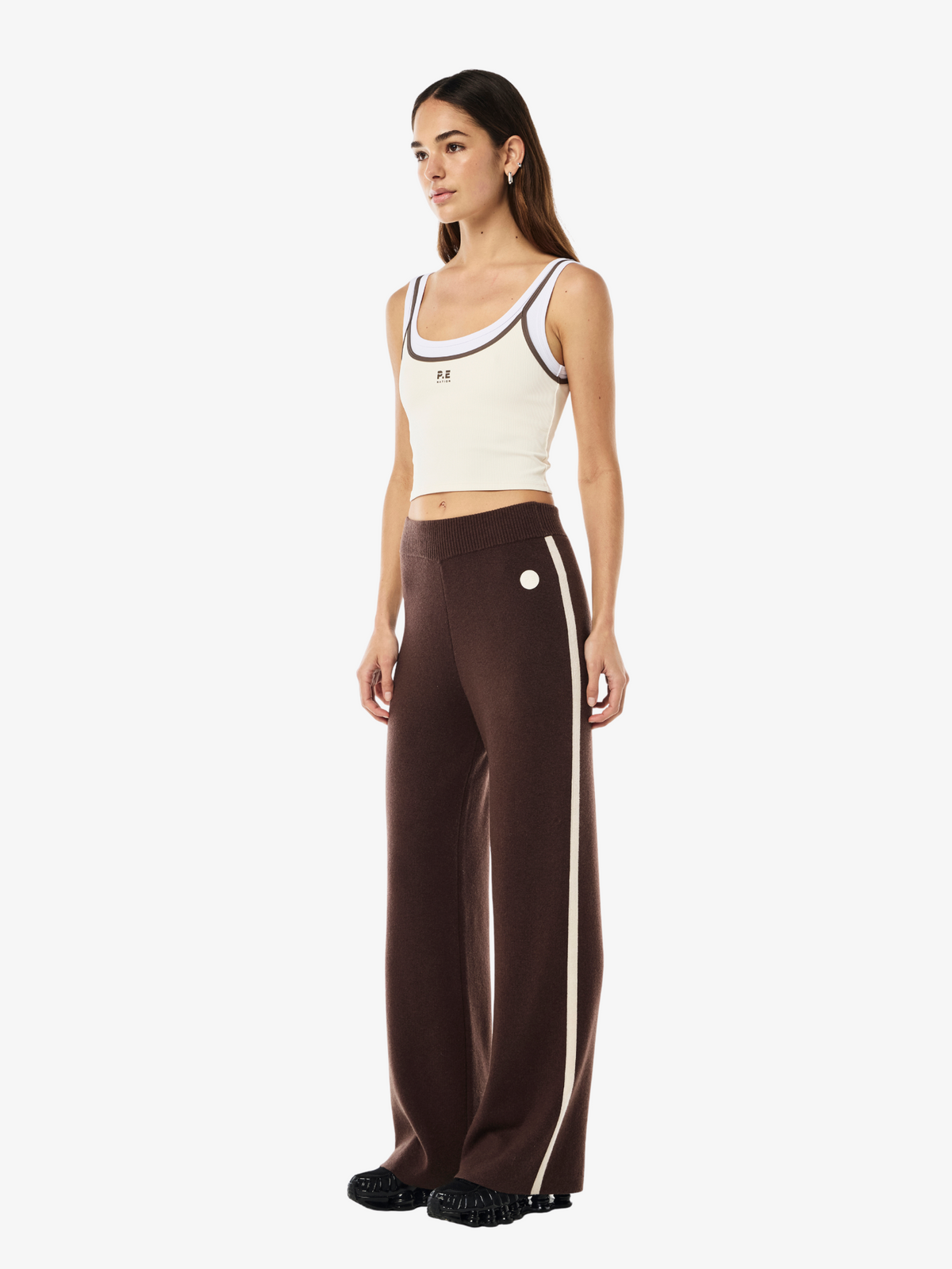 Pe Nation Verge Knit Pant | Espresso