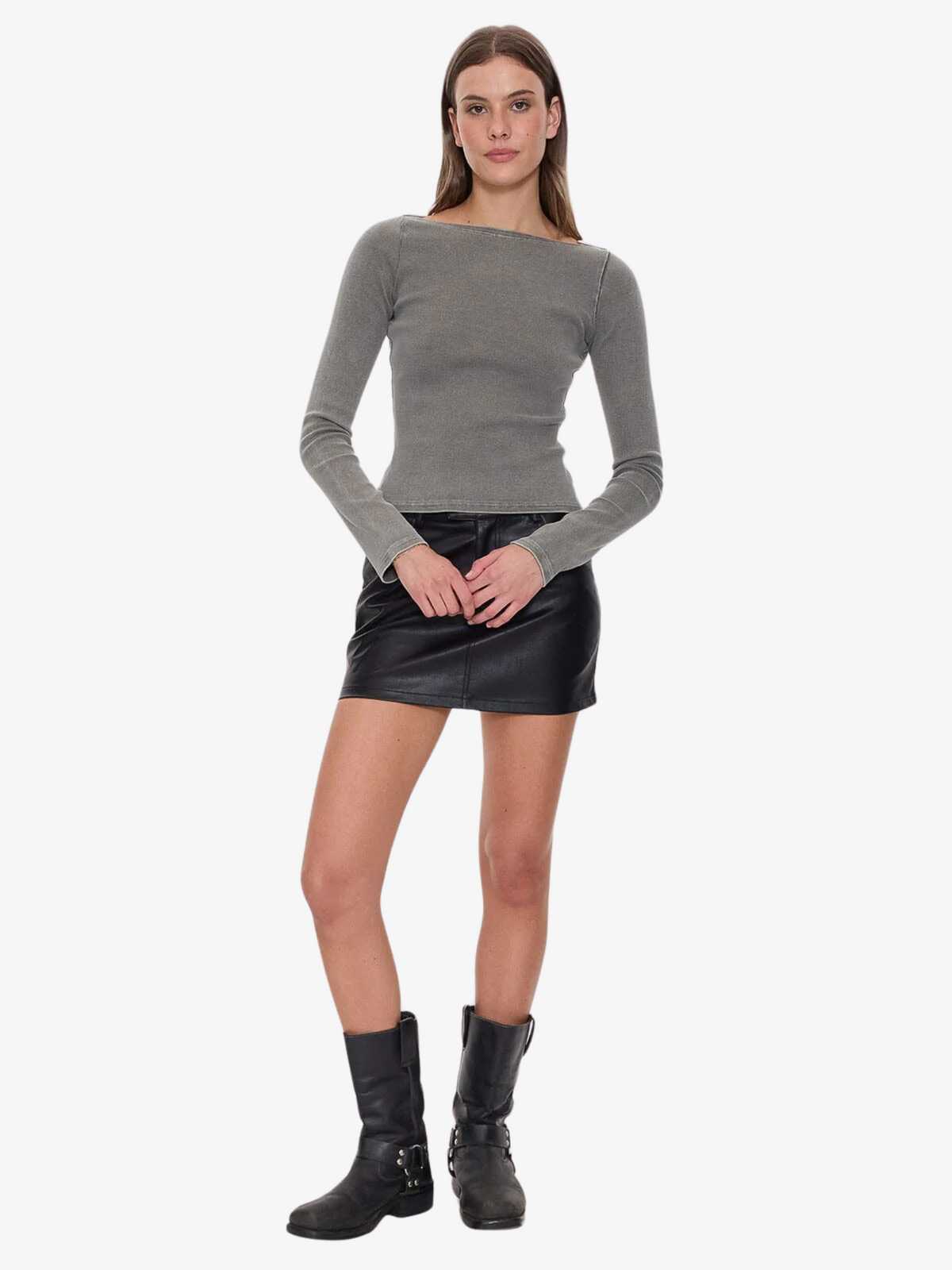 Thrills Hyperdrive Rib Top | CHARCOAL ROSE