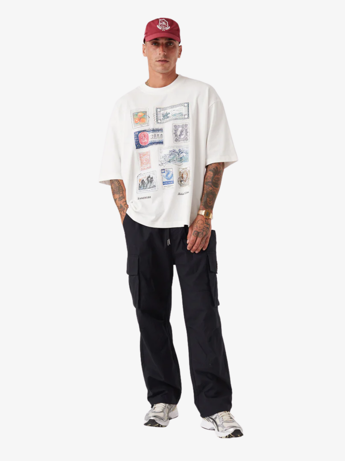 Zanerobe Stamps Flow Tee | Vintage White