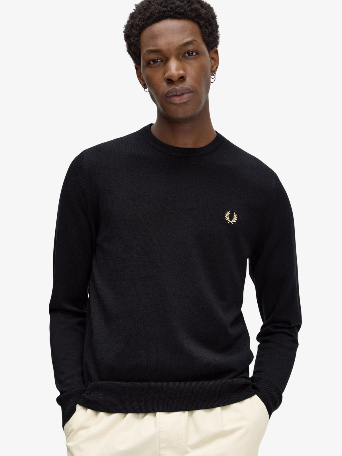 Fred Perry Classic Crew Neck Jumper | Black
