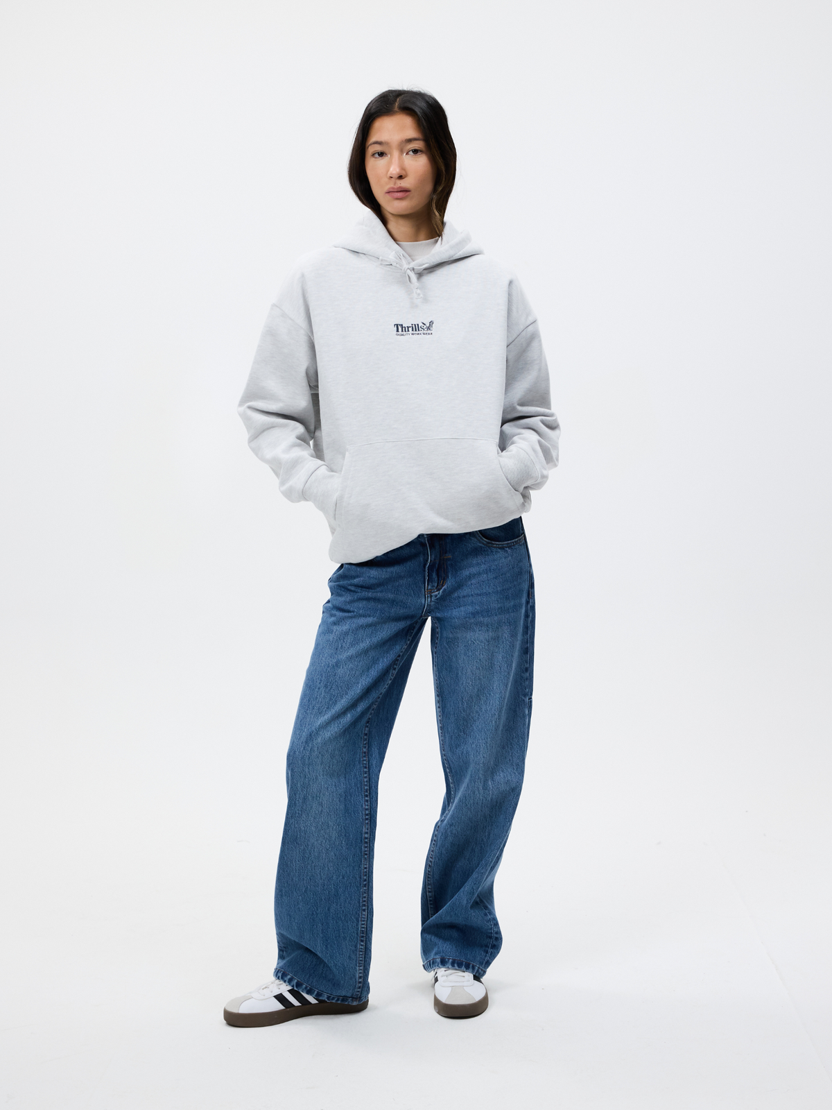 Thrills Workware Embro Slouch Hood | White Marle