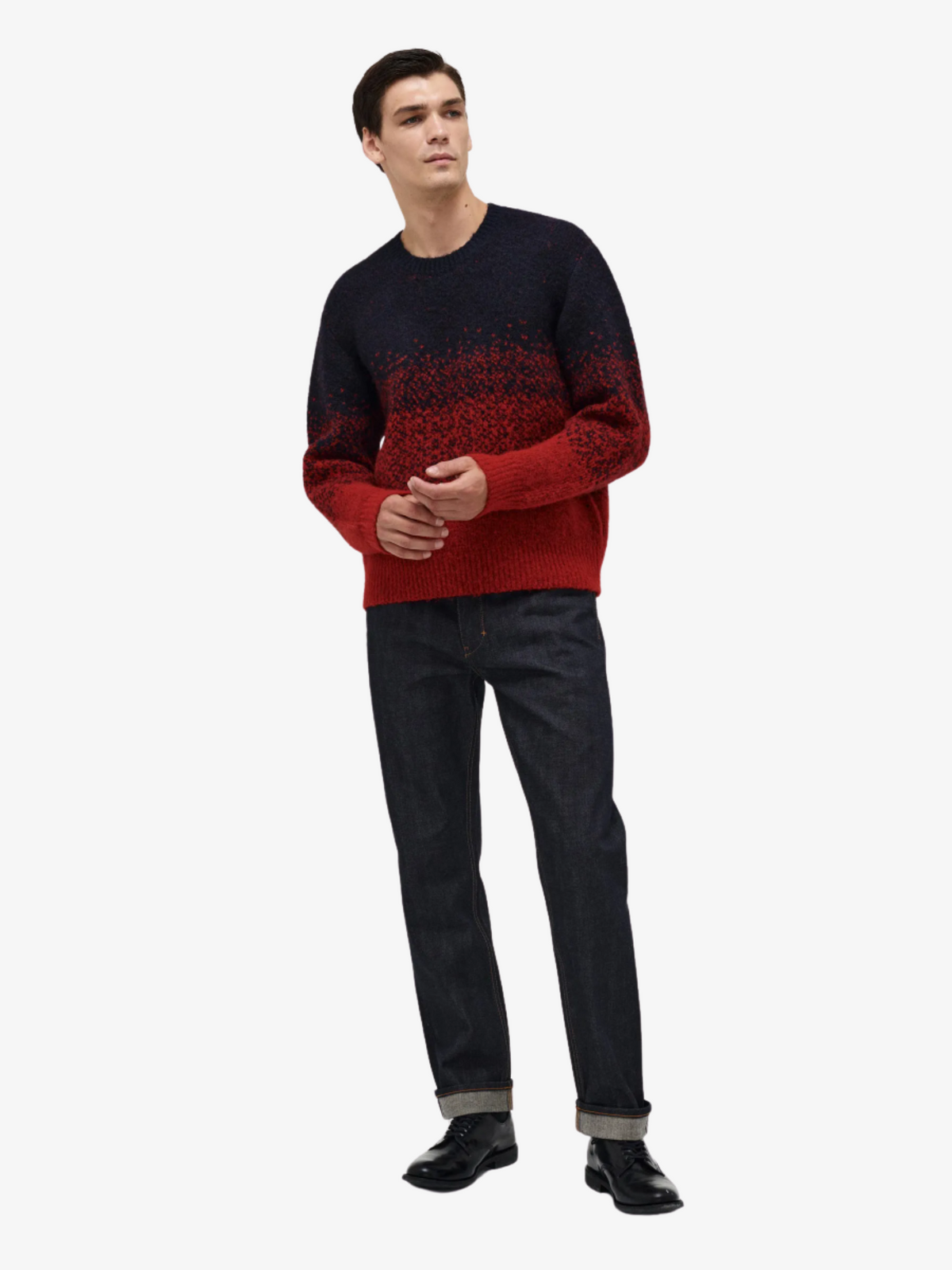 Neuw Brushed Ombre Crew Knit | CARMINE