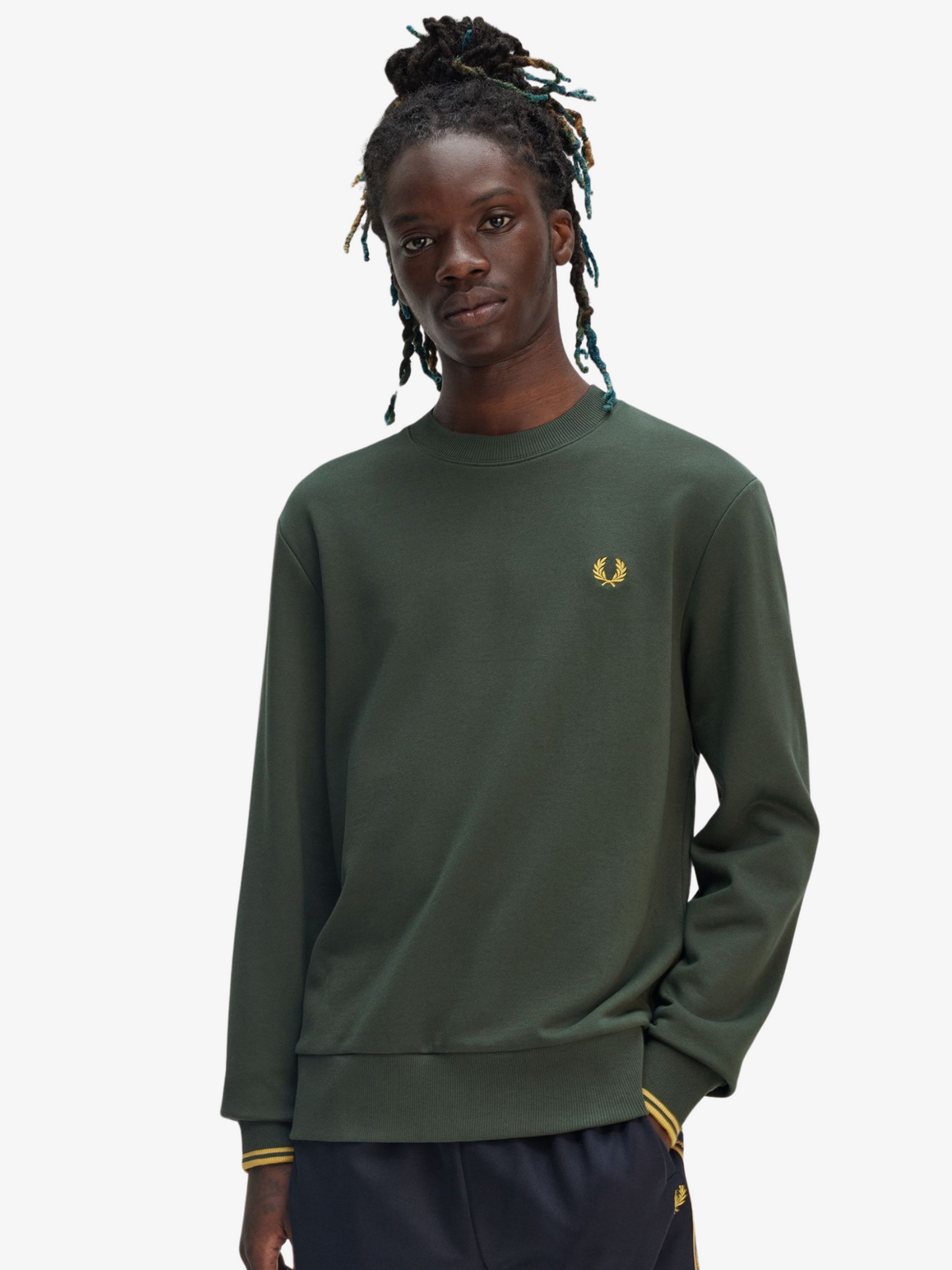 Fred Perry Crew Neck Sweatshirt | COURT GREEN