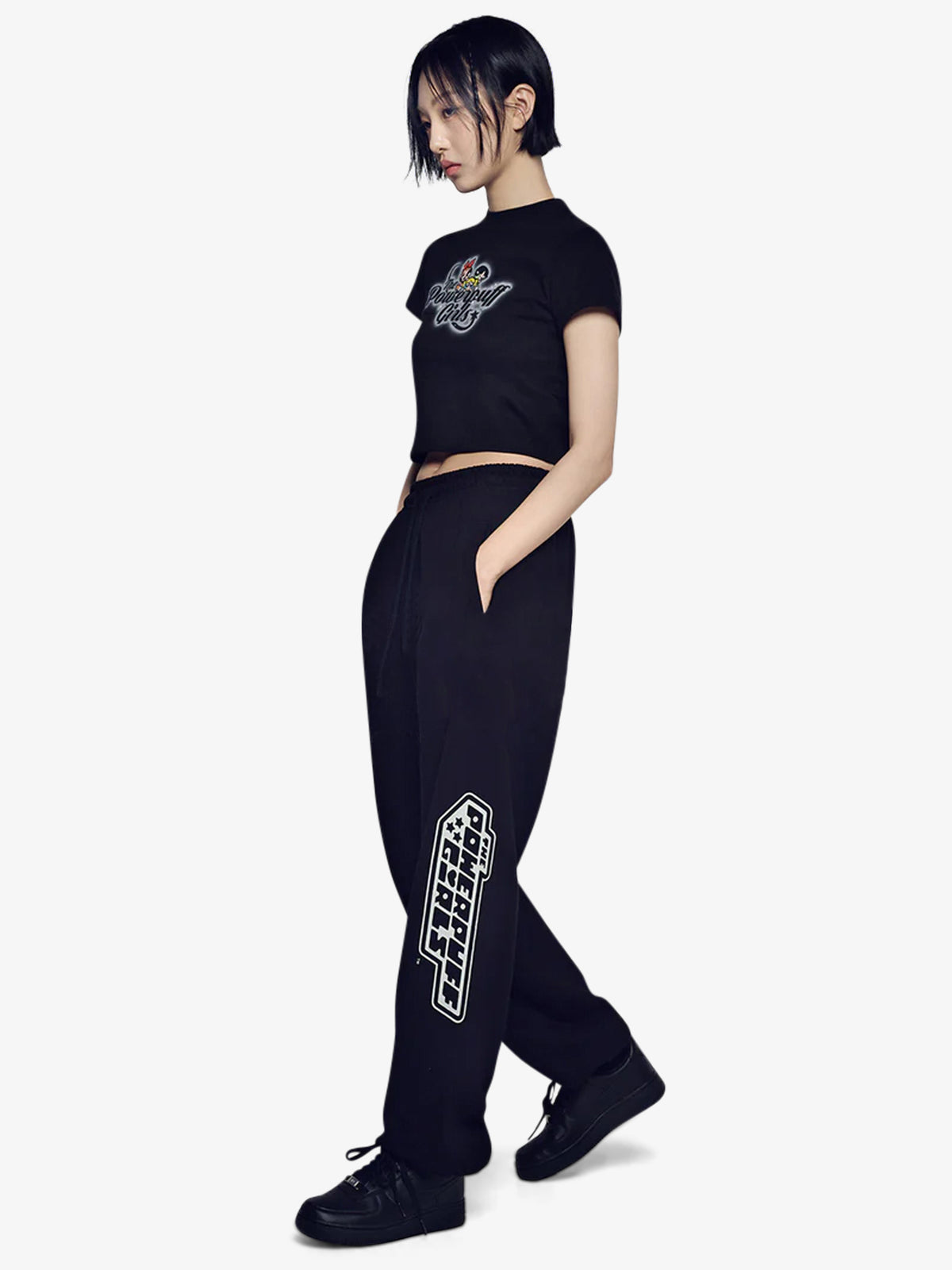 ADLV Powerpuff Girls x ADLV Crop T-Shirt | BLACK