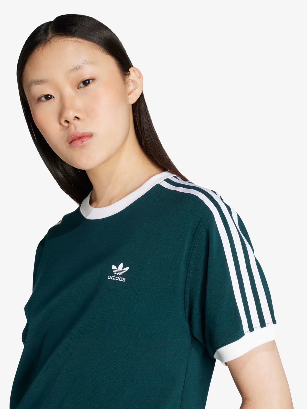 Adidas 3-Stripes Tee | Aurora Ivy/White