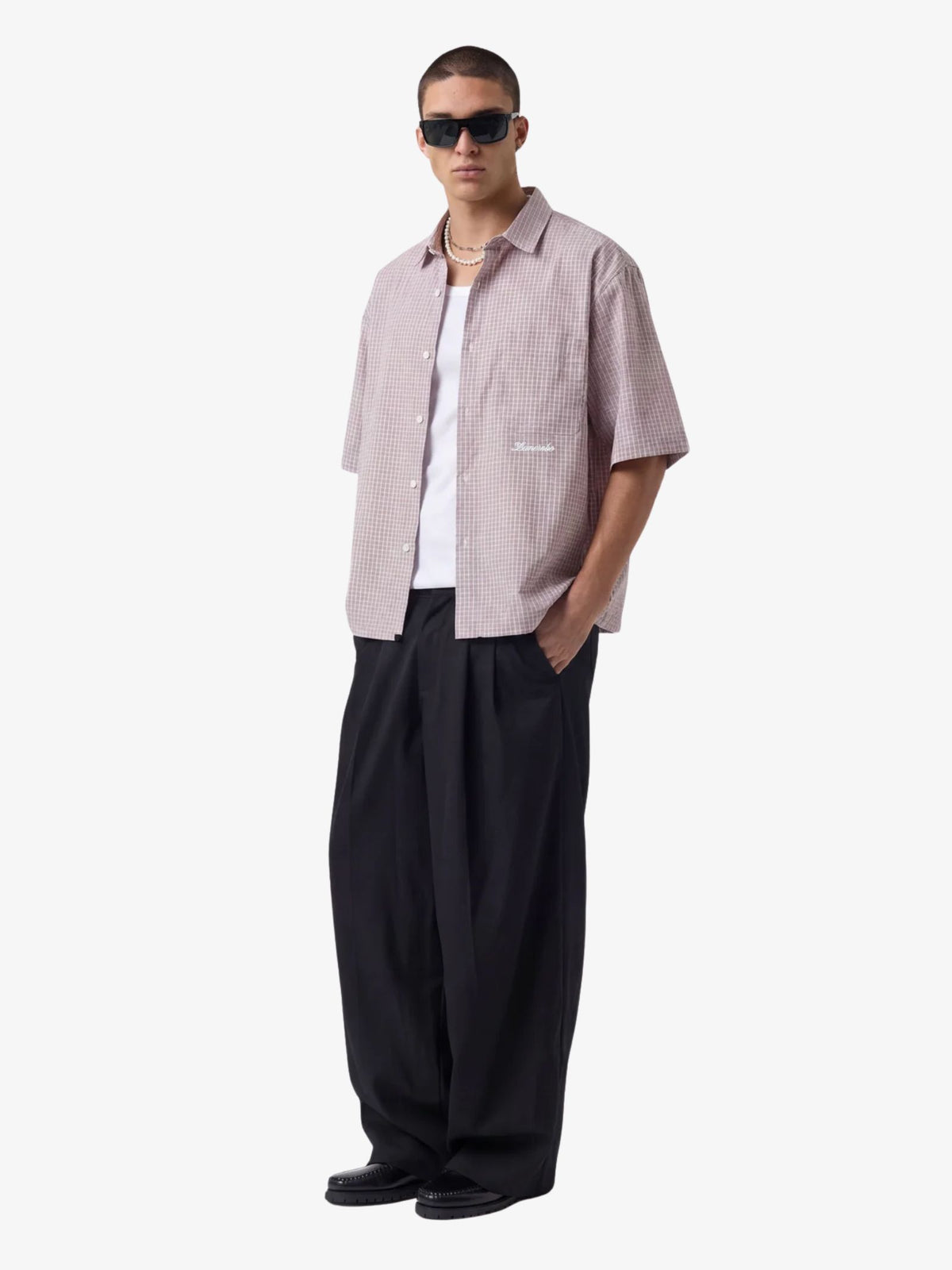 Zanerobe Box Crop Shirt | Pink Plaid
