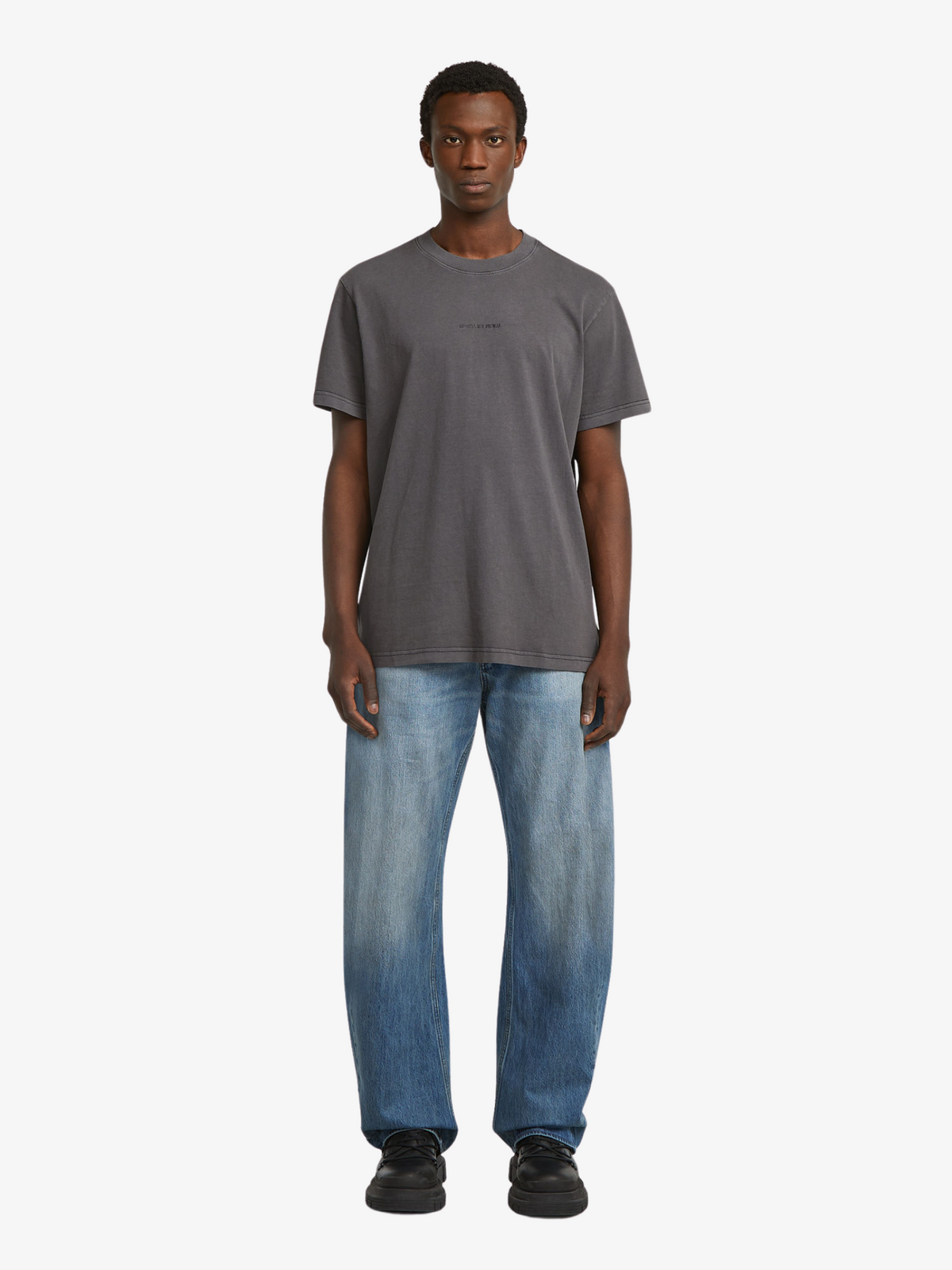 G-Star Overdyed Center Chest T-Shirt | Dk Black Gd