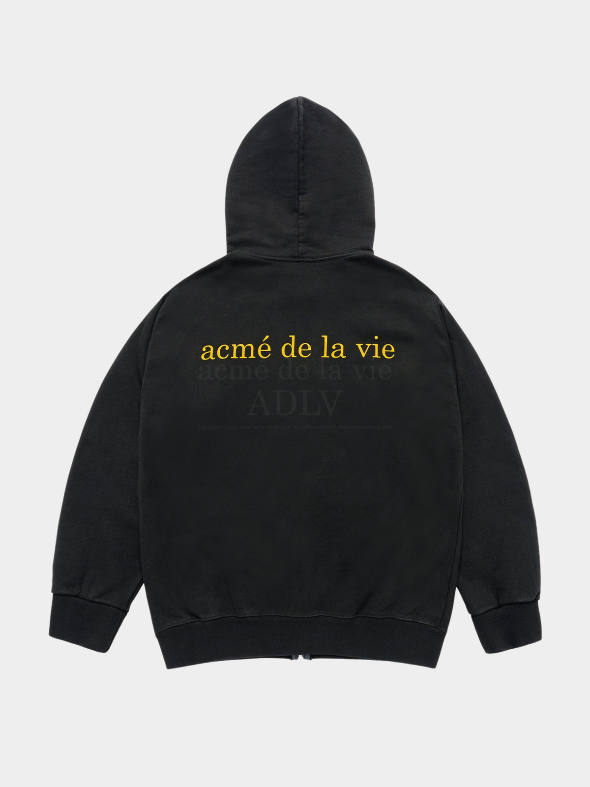 ADLV Basic Bio Washing Hoodie Zip Up | Black