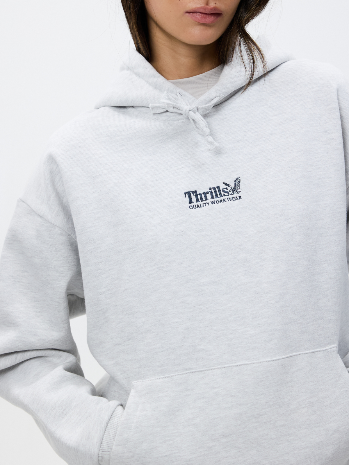 Thrills Workware Embro Slouch Hood | White Marle