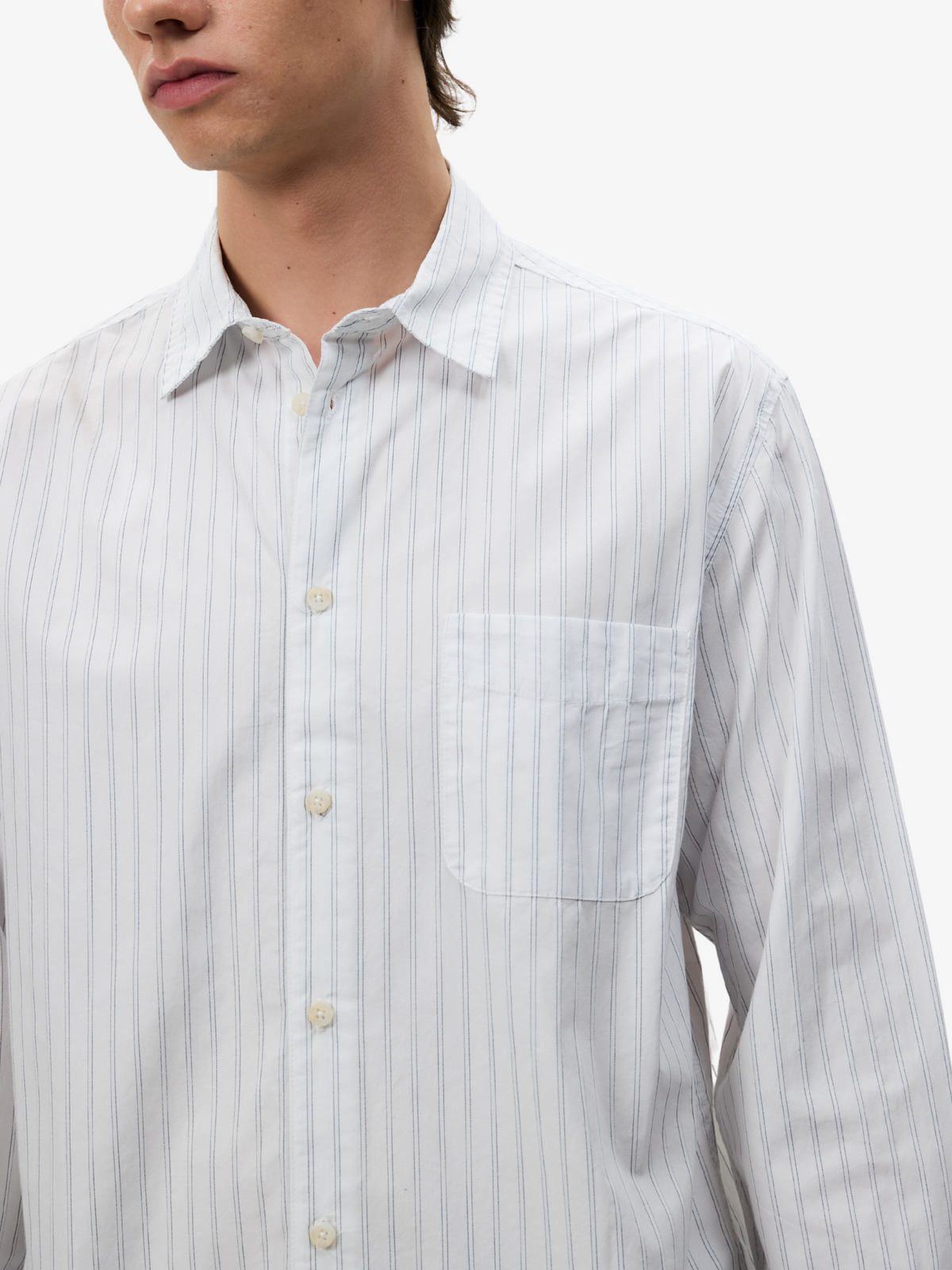 Article One Martin Poplin Shirt | Navy White
