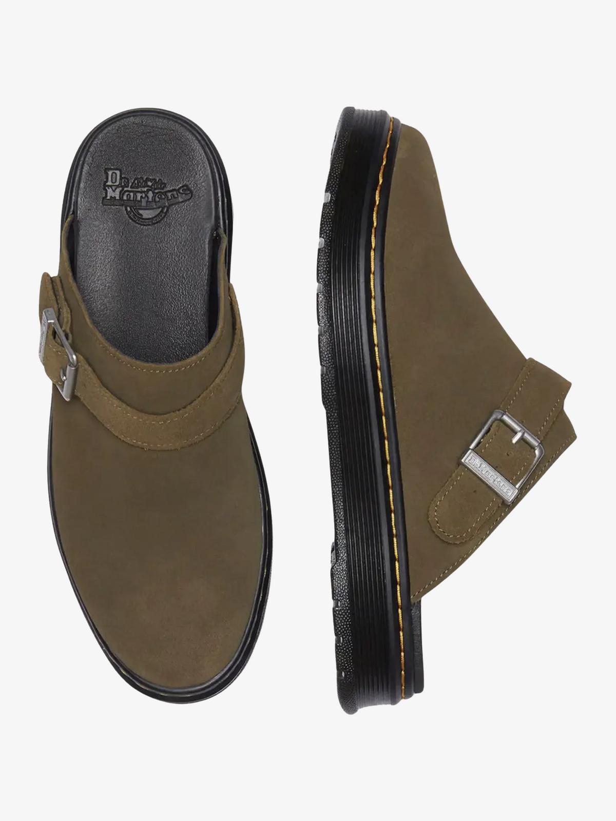 Dr Martens Unisex Brookline Mule | Olive Bronx Suede