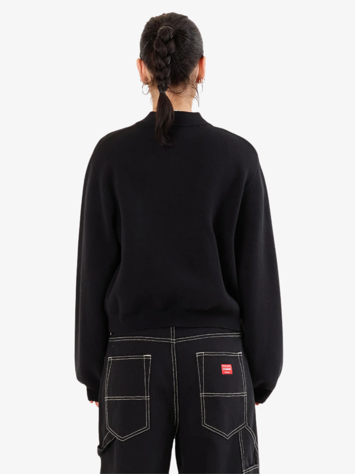 Worship Brassy Zip Front Knit Jacket | BLACK