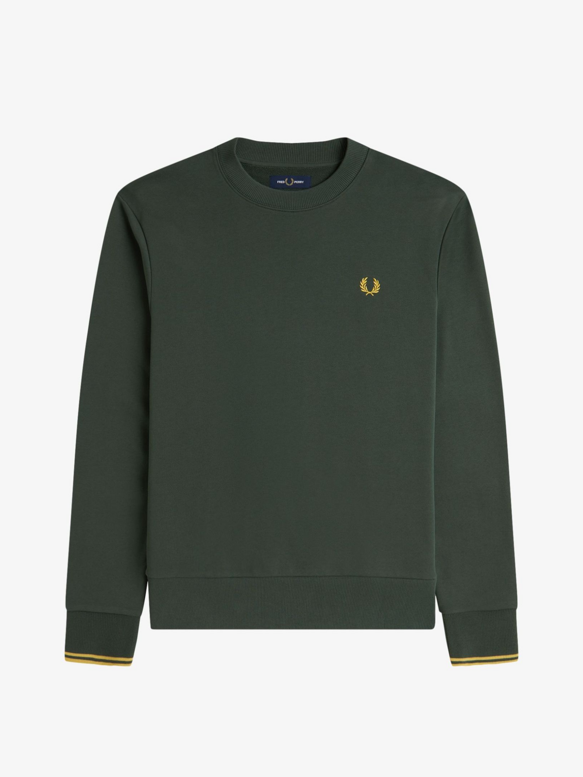Fred Perry Crew Neck Sweatshirt | COURT GREEN