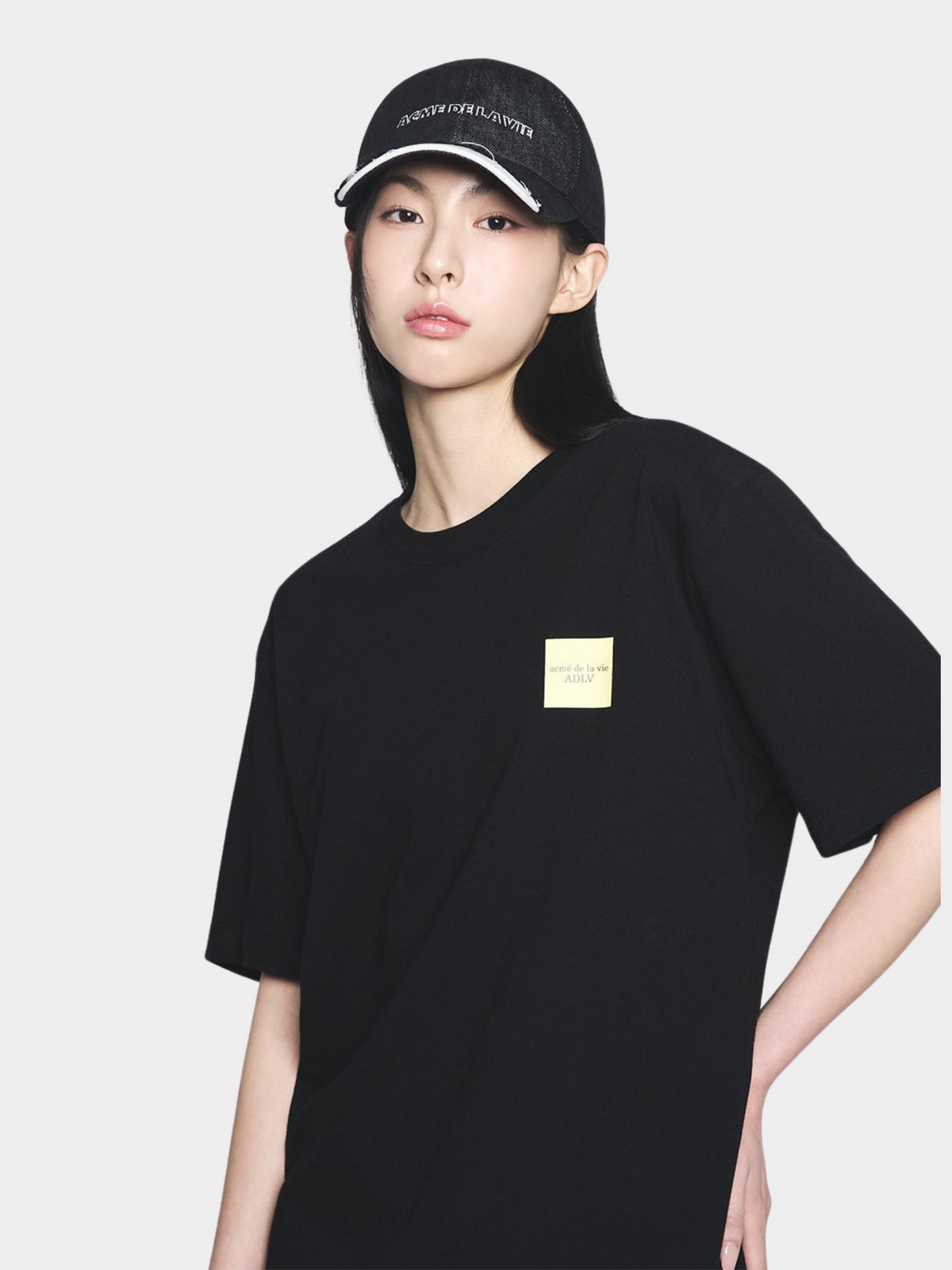 ADLV Damage Washing Denim Ball Cap | Black