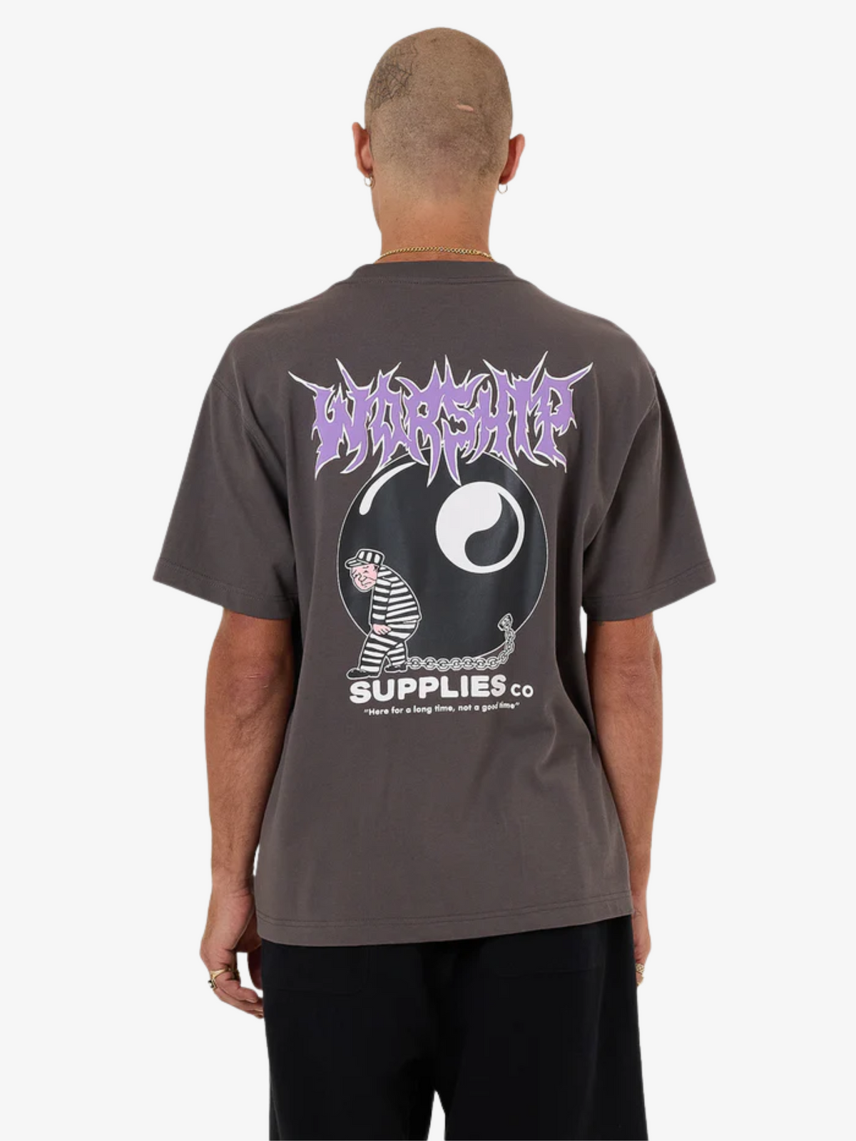 Worship Lonfg Time T | Worn Black