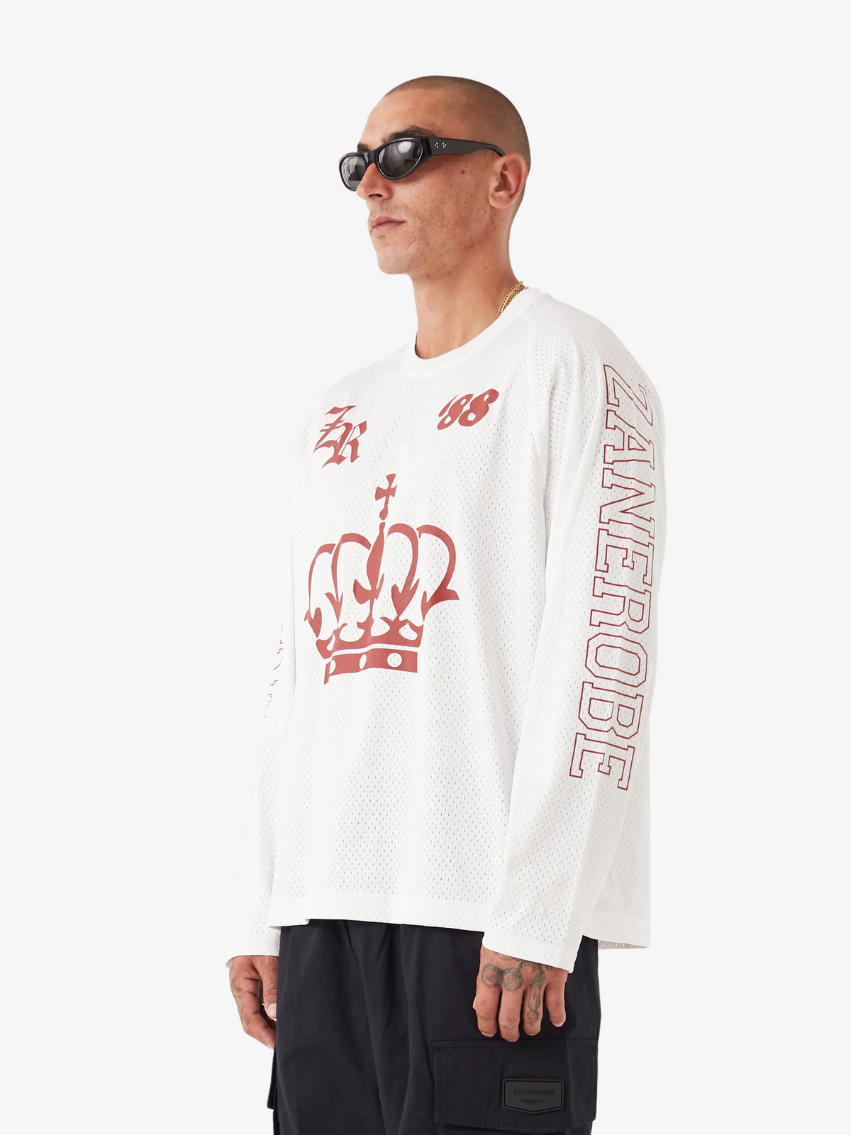 Zanerobe Mesh Hockey Jersey | VINTAGE WHITE