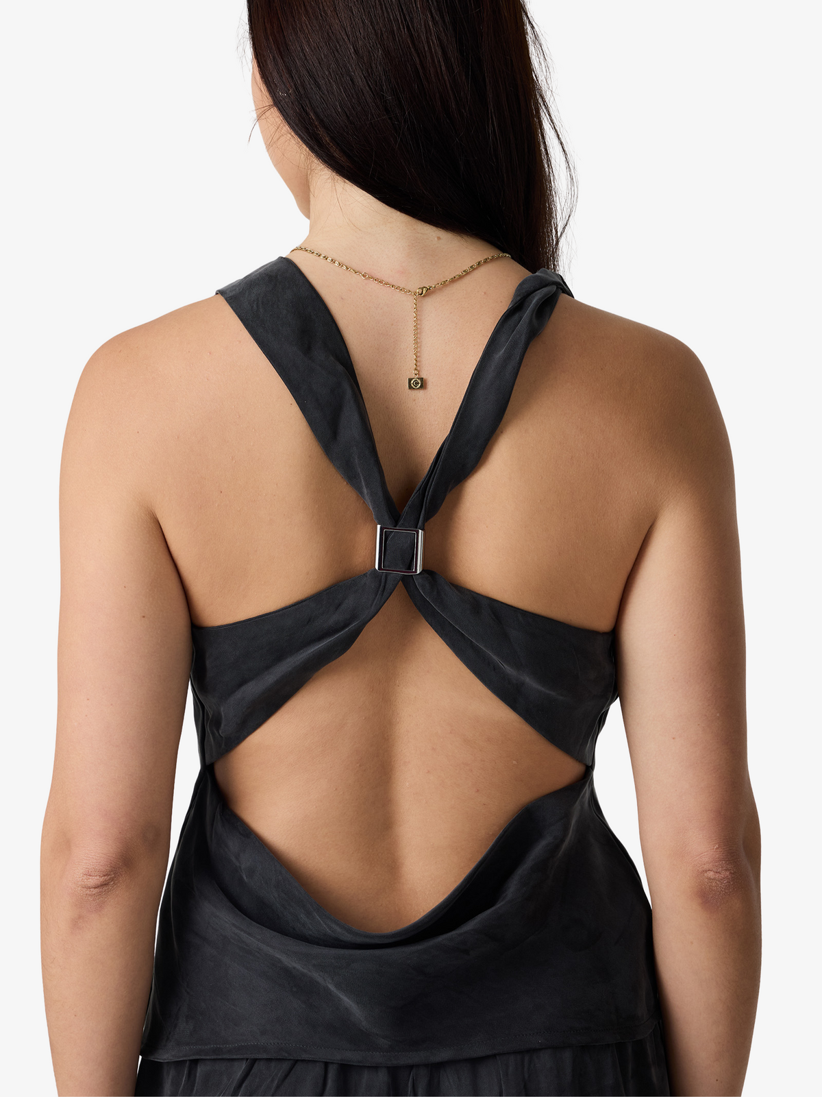 MSE Embellished Cupro Top | Black