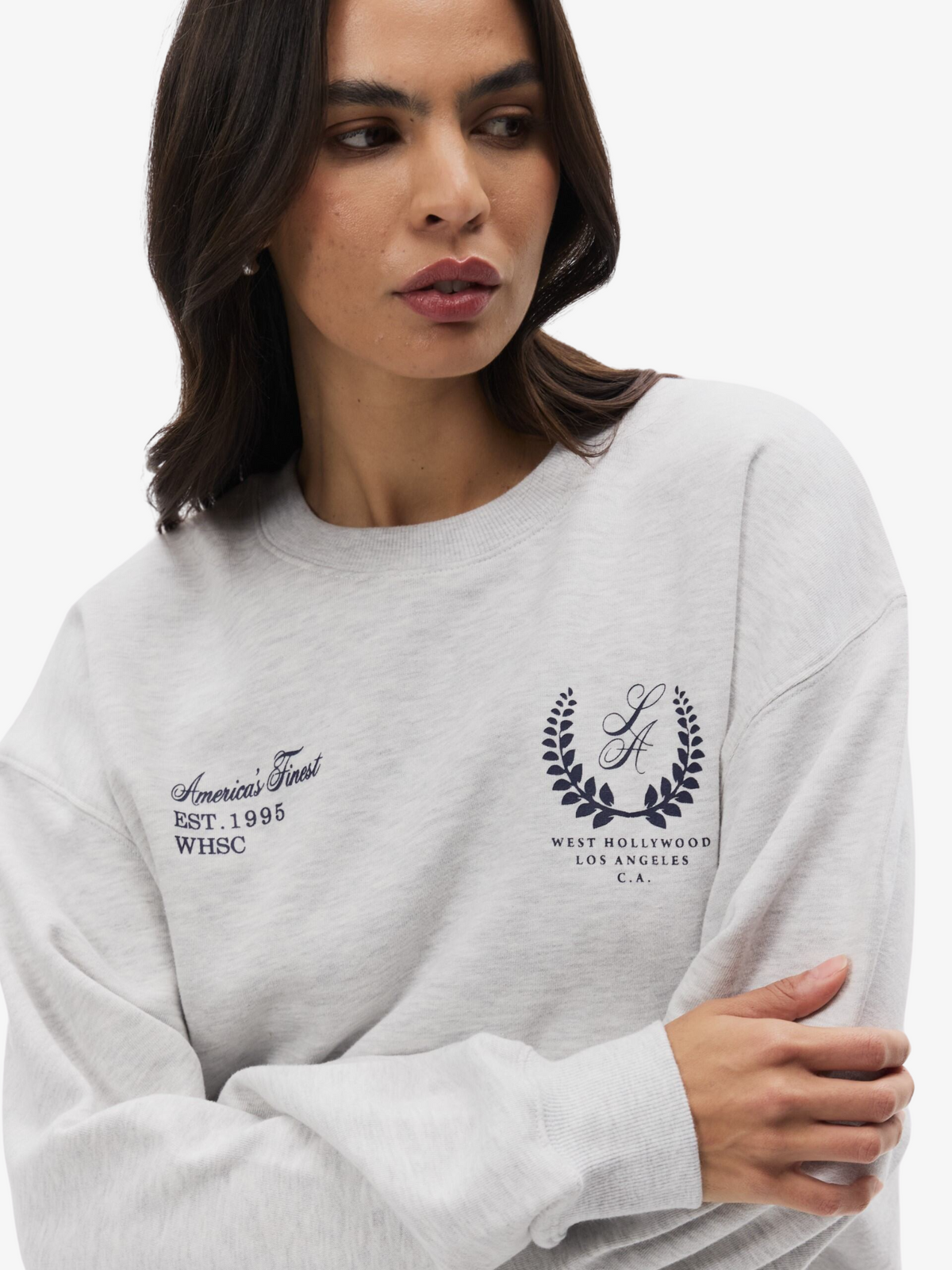 West Hollywood Sweat Club Americas Finest Crewneck | Snow
