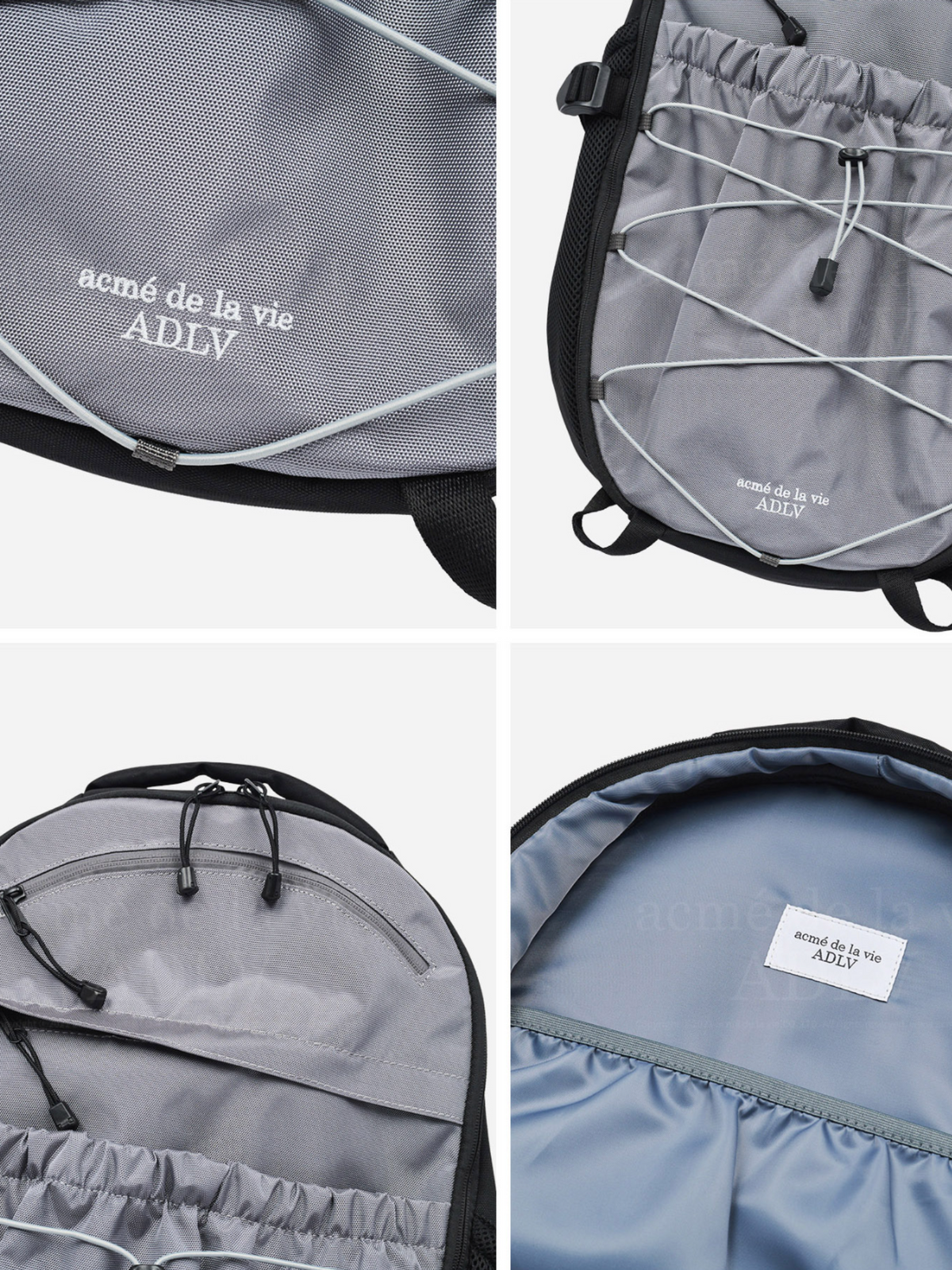 ADLV Basic Logo String Point Backpack | Grey
