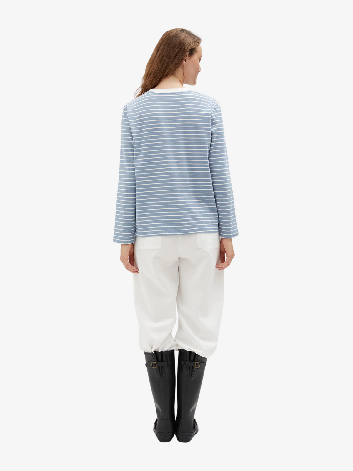 Holiday Shop Cotton Striped Long Sleeve Top | Blue Stripe
