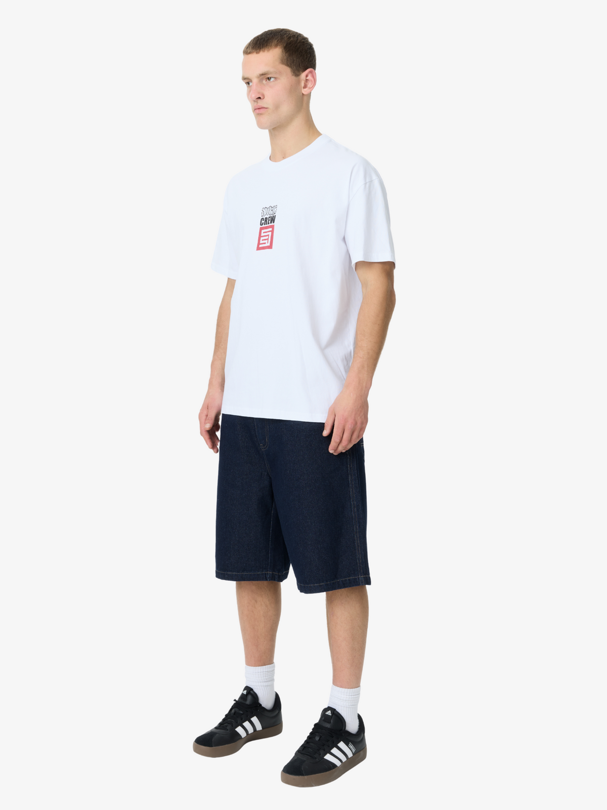 S-Double Crew Short Sleeve Tee | WHITE