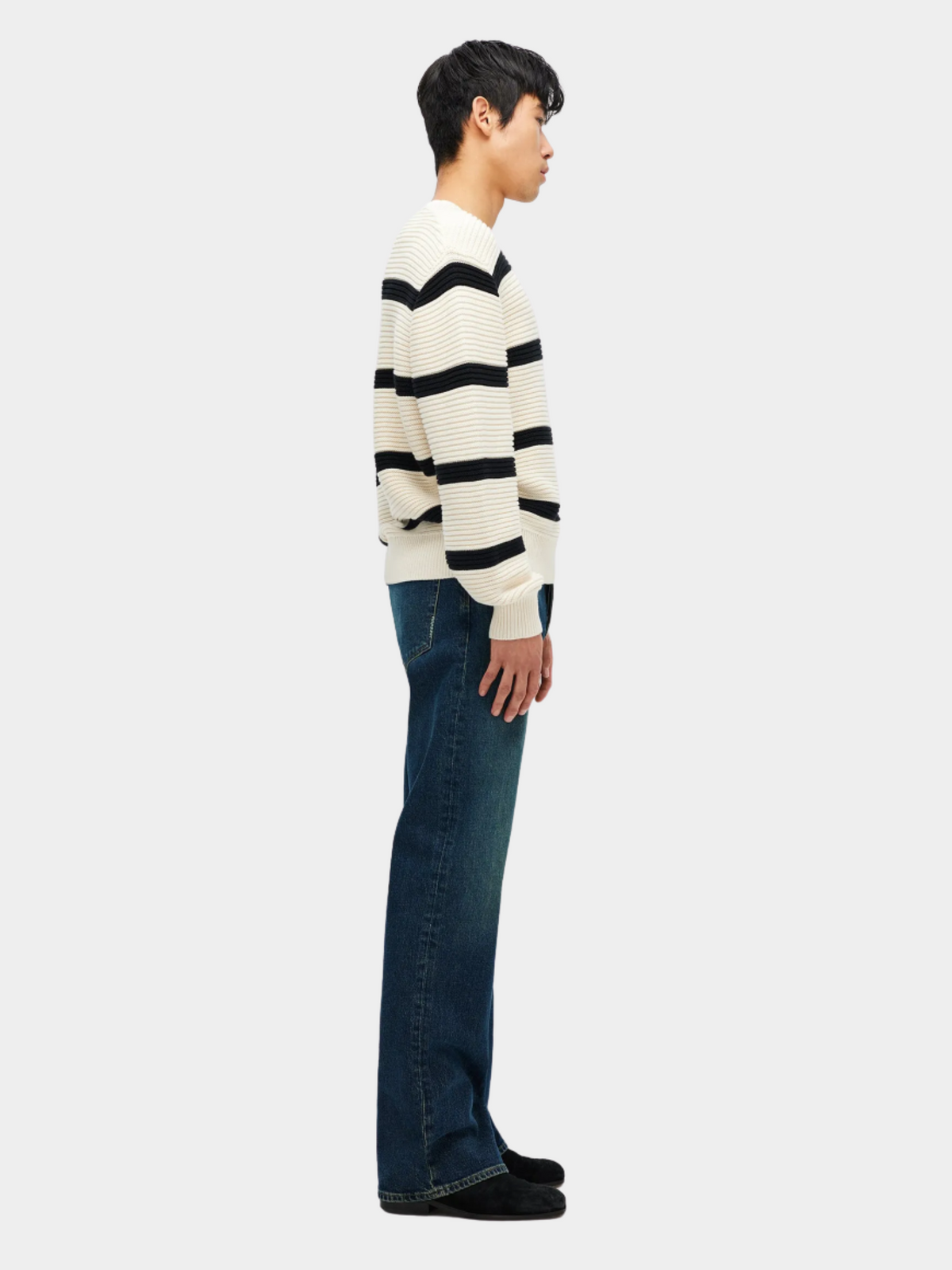 Neuw Stripe Knit Crew | Black Stripe