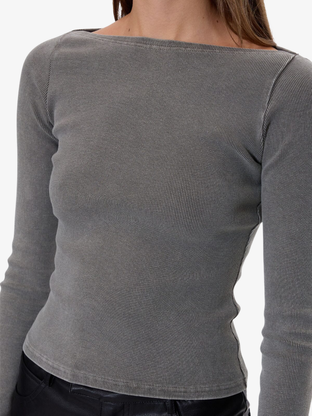 Thrills Hyperdrive Rib Top | CHARCOAL ROSE