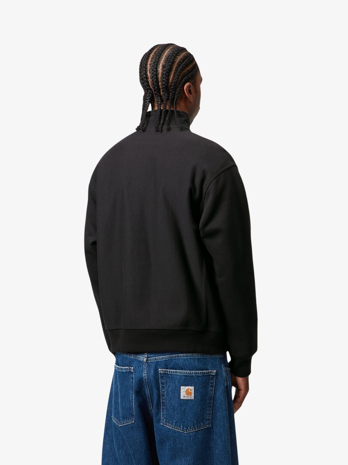 Carhartt Wip Half Zip American Script Sweat | Black