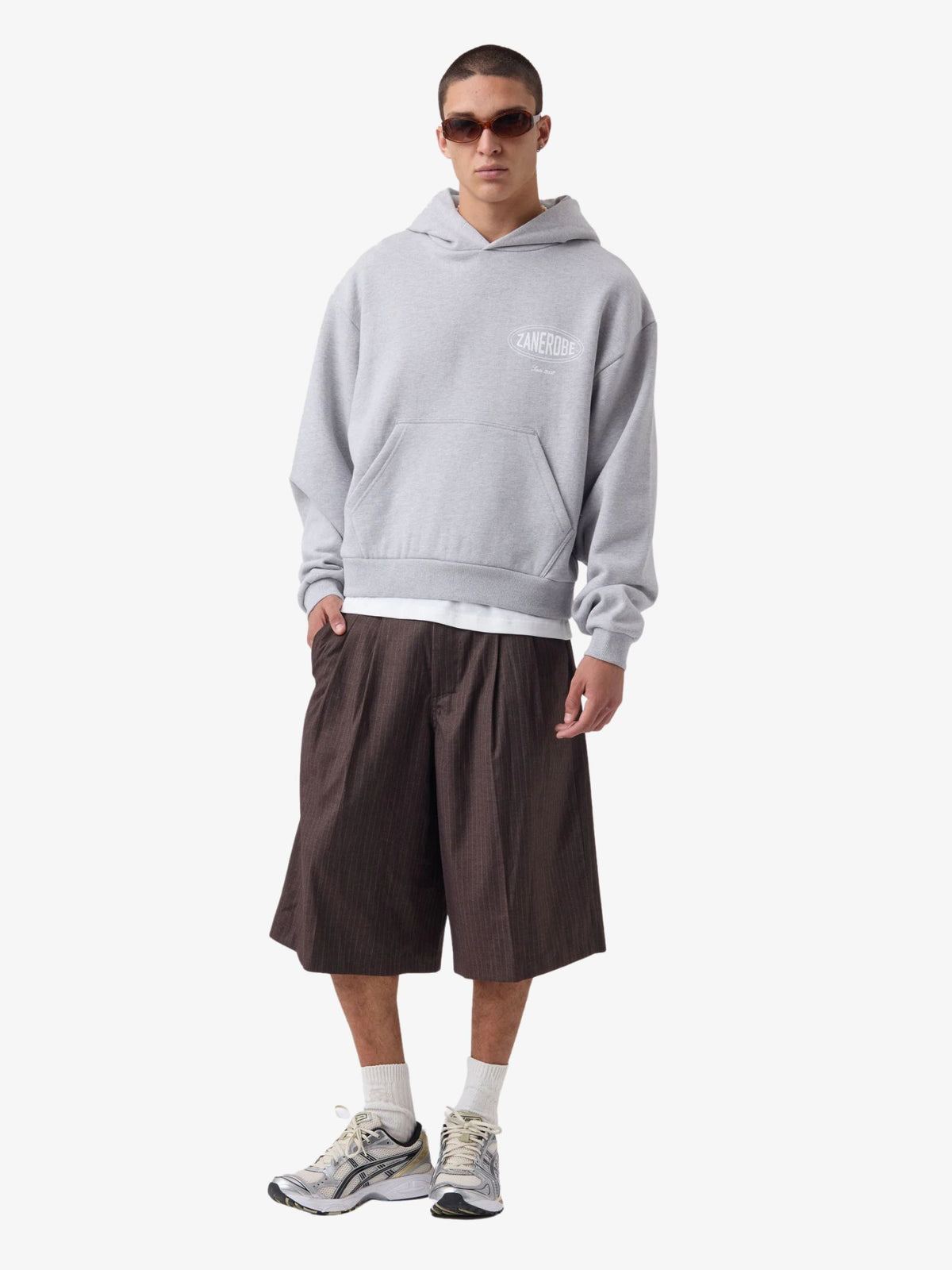 Zanerobe ZR Est. Box Crop Hood | Grey Marle