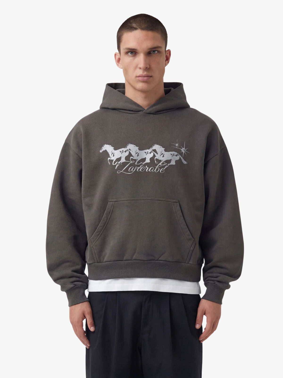 Zanerobe Stallion Box Crop Hood | Charcoal